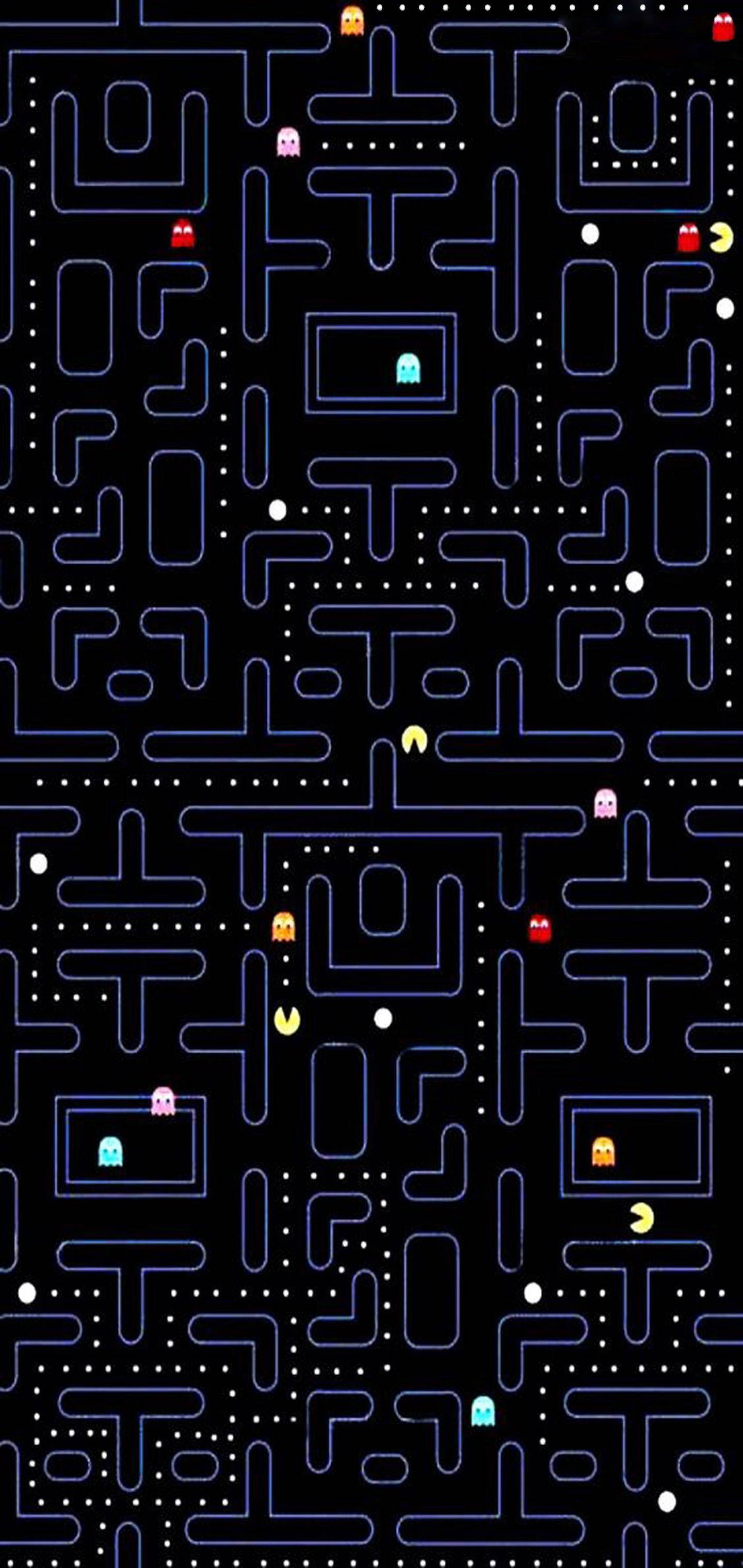 Interfață PAC-MAN pe Samsung Galaxy S10 Plus Fundal