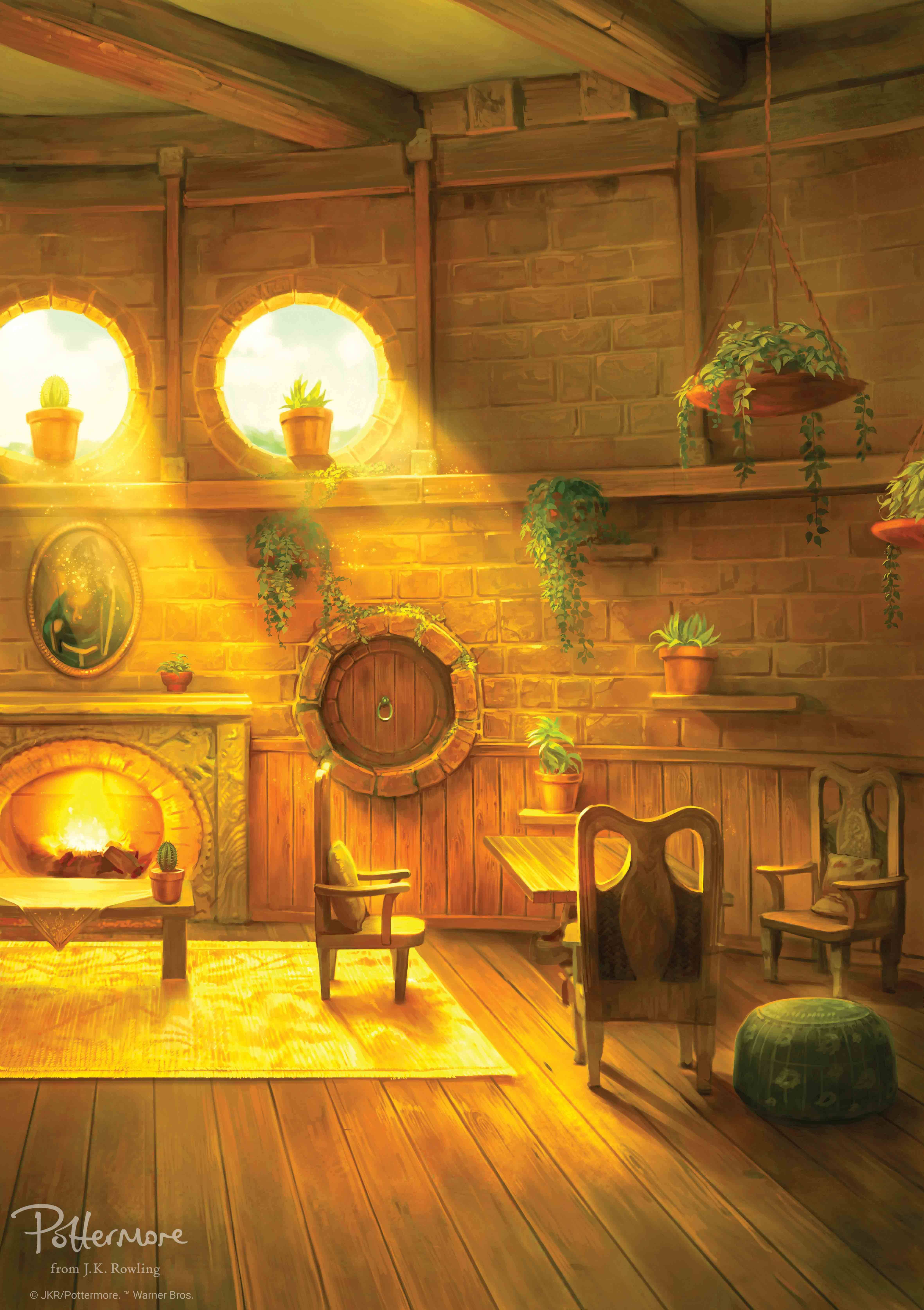 Intră în magica Sală Comună Hufflepuff Fundal