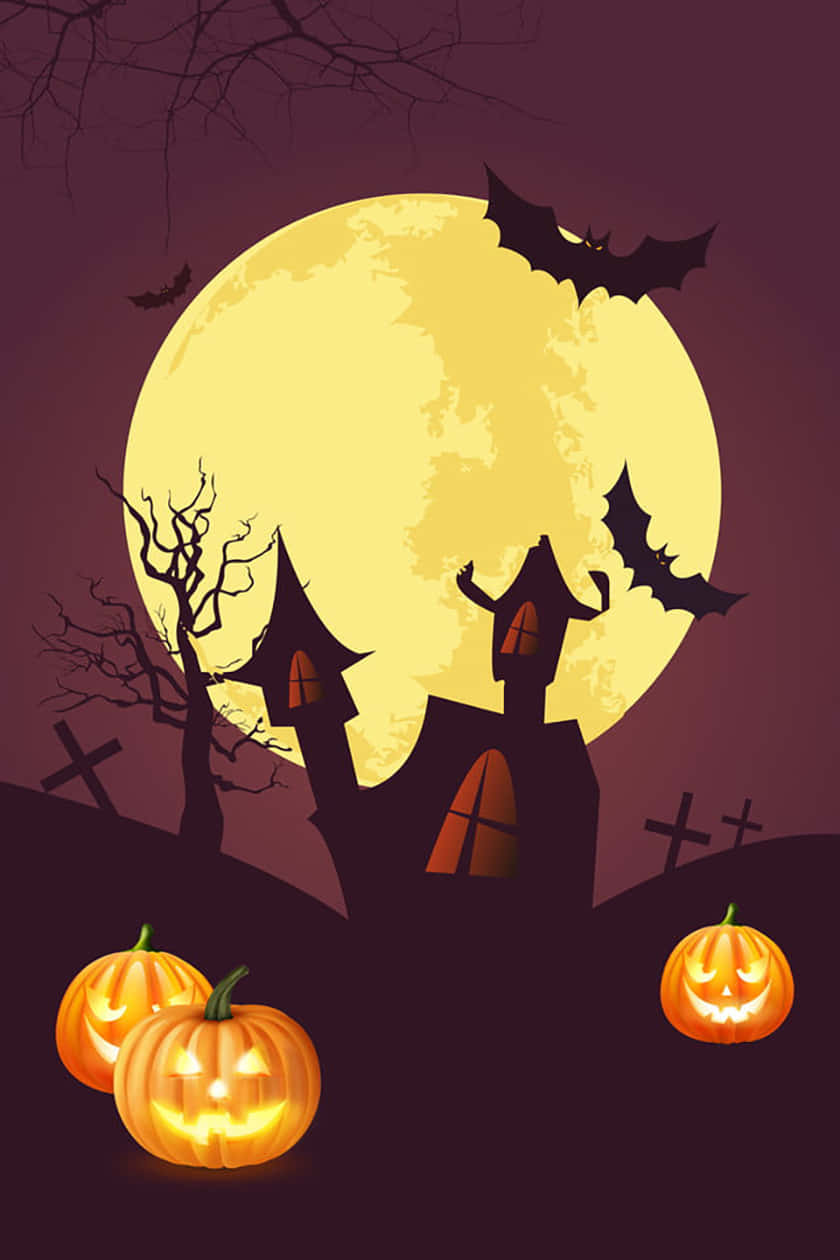 Intră în spiritul Halloween-ului cu acest adorabil dovleac cartoon! Fundal