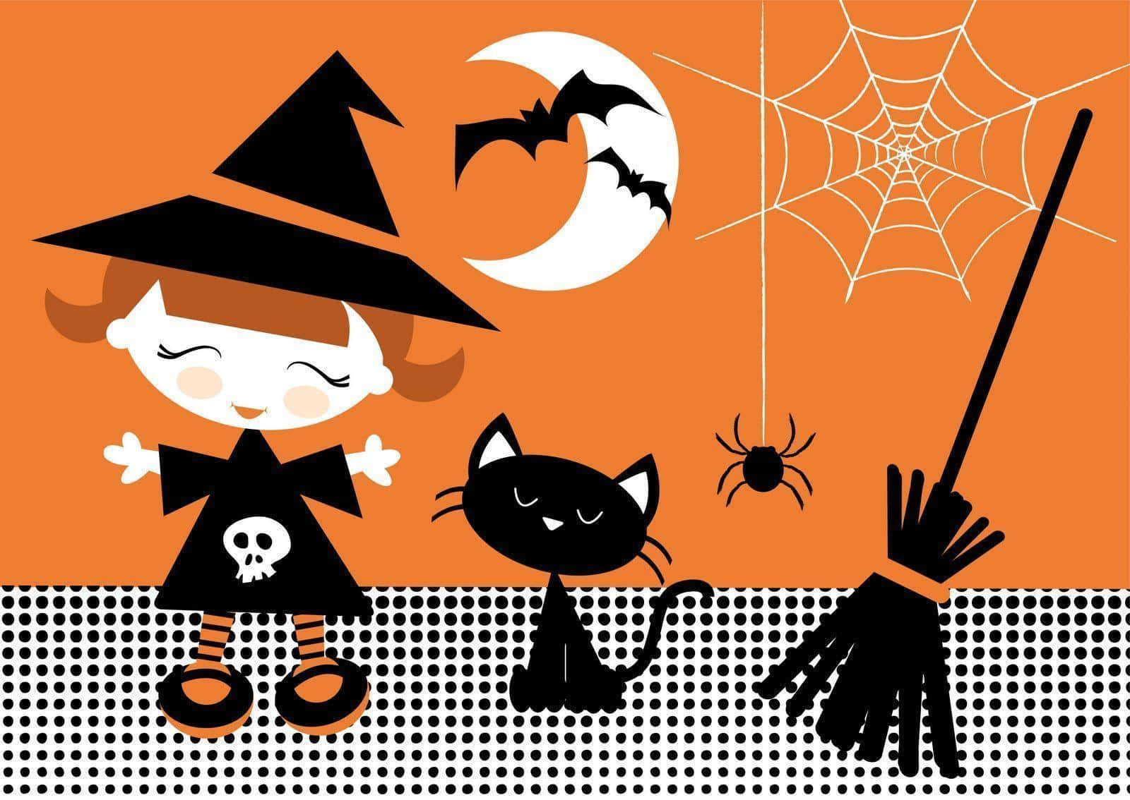 Intră în spiritul Halloween-ului cu acest costum adorabil! Fundal