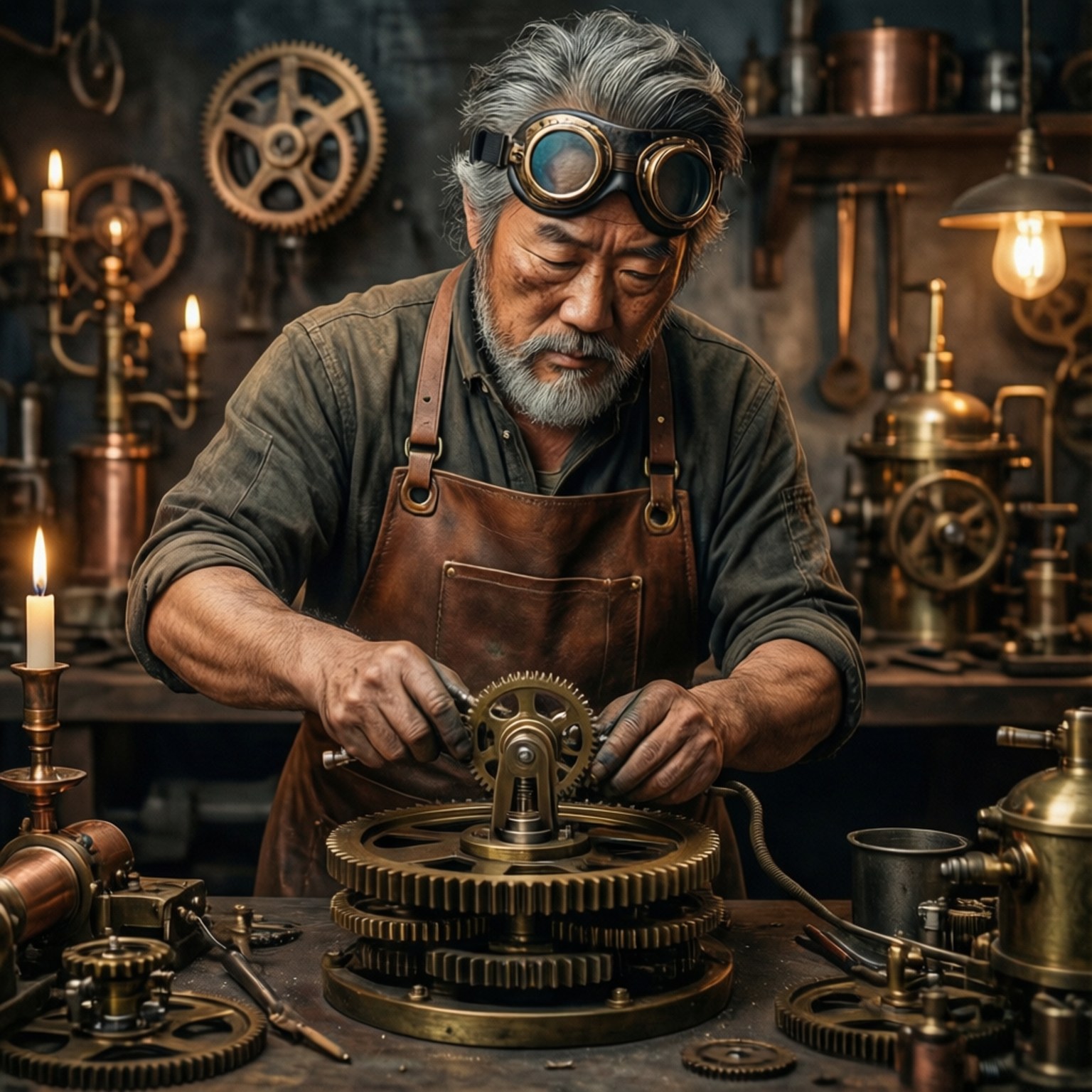 Inventator Steampunk Fundal