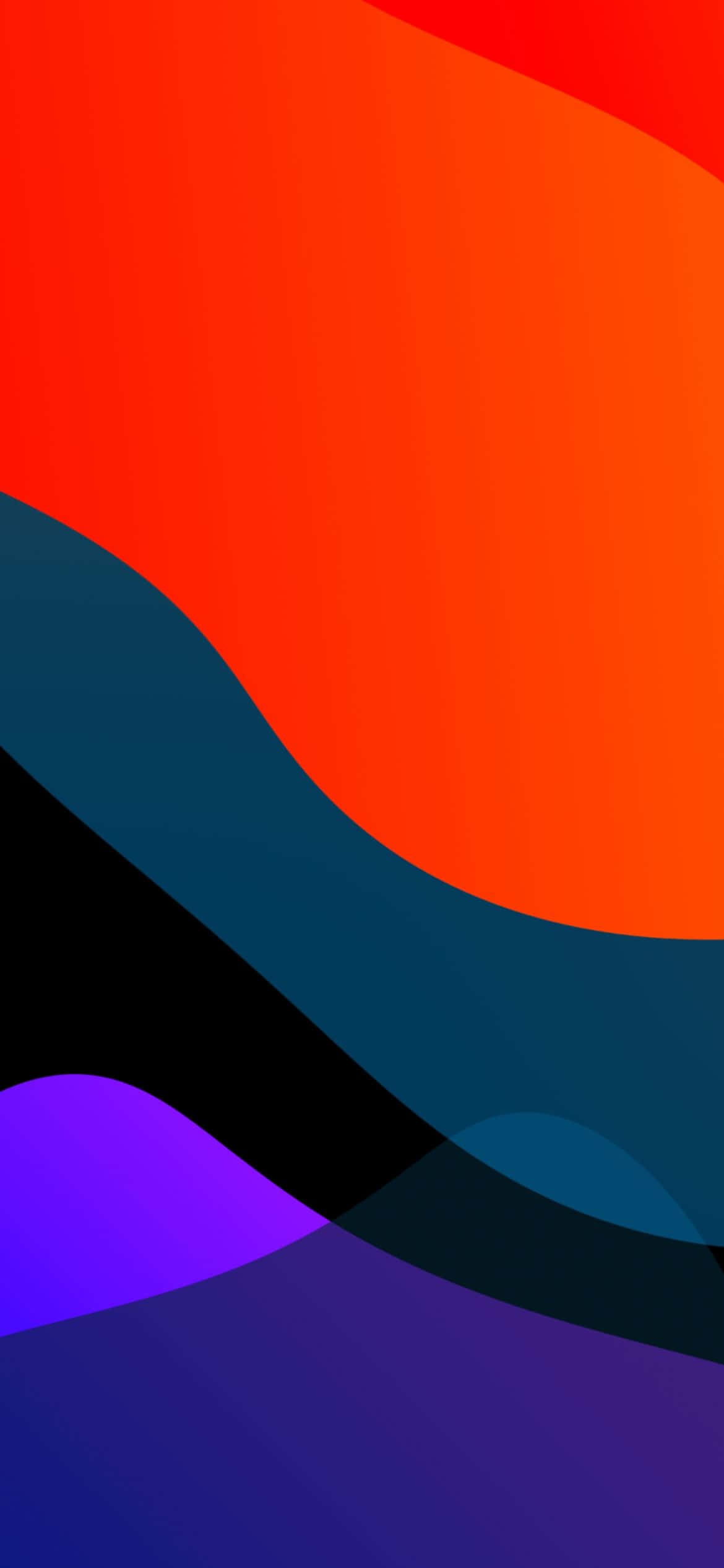iOS 13 fundal portocaliu și albastru Fundal