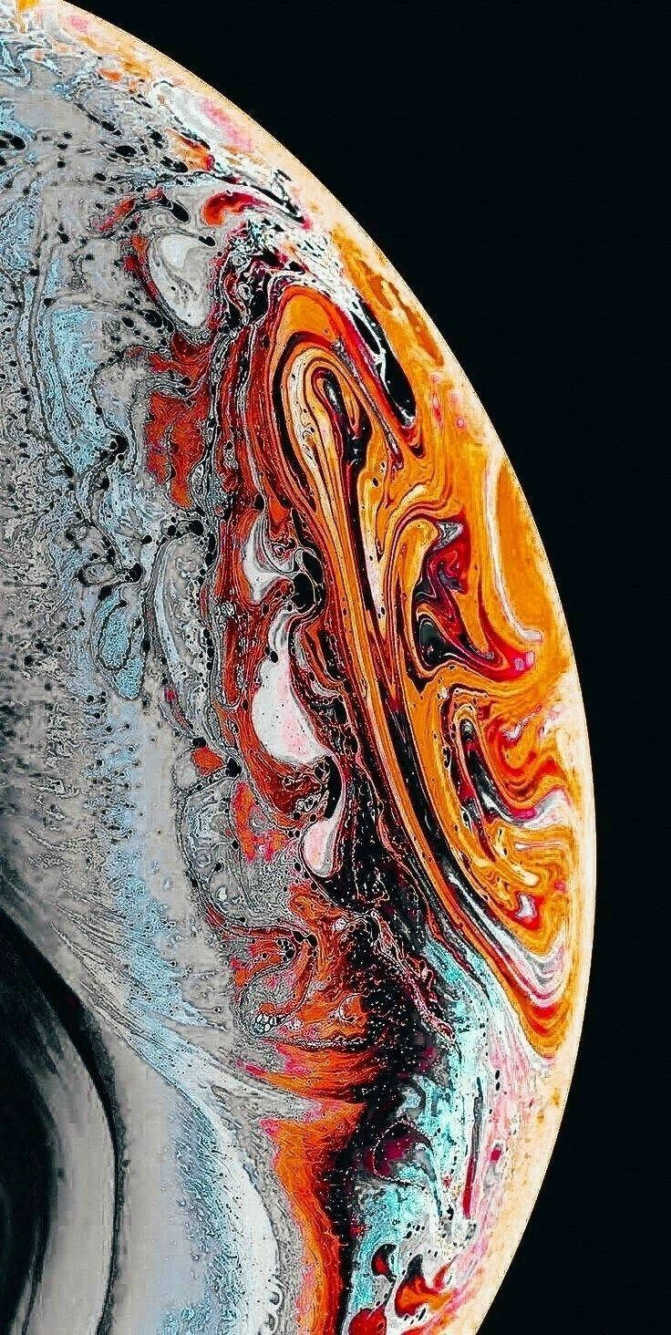 iPhone 13 iOS Planetă Portocalie Fundal