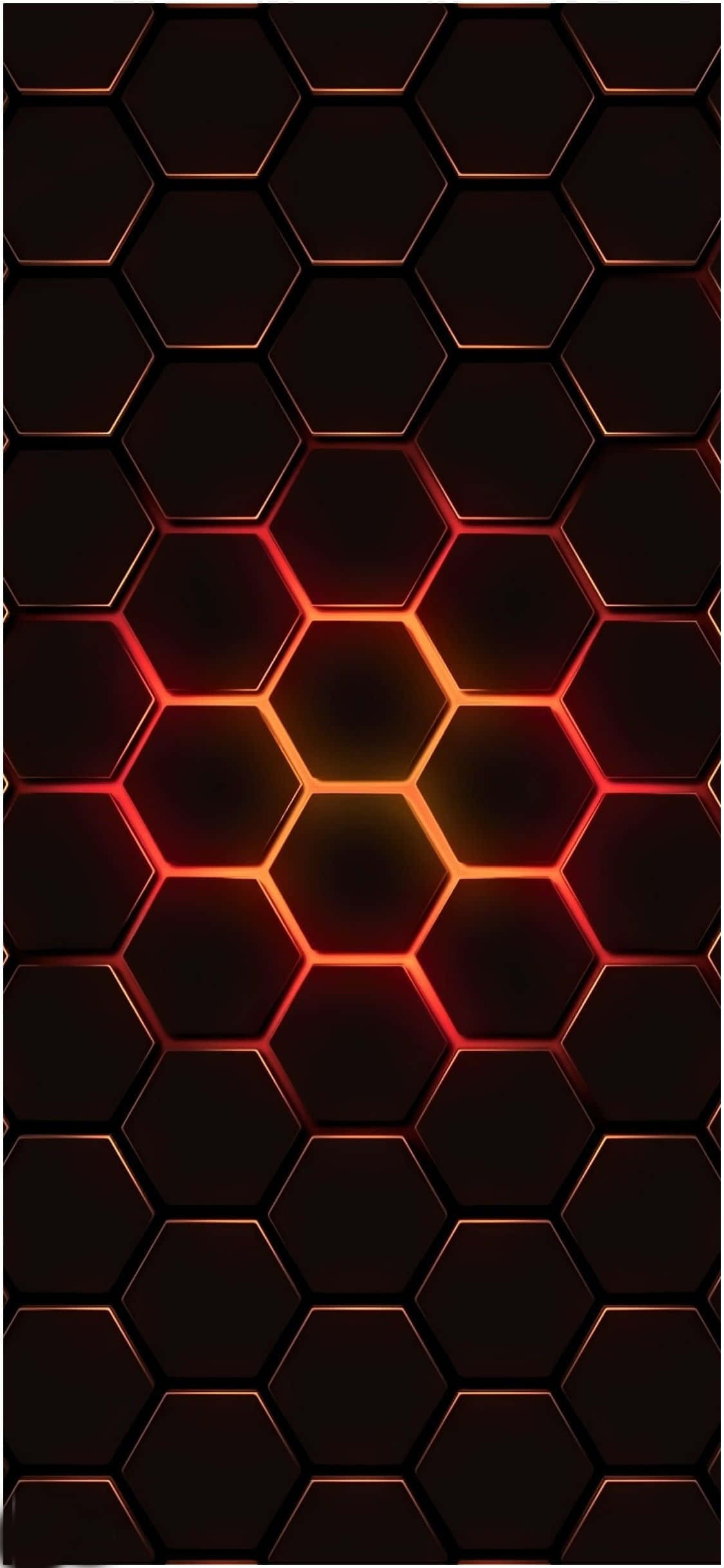 iPhone Designer cu Hexagone Roșii și Negre Luminoase Fundal