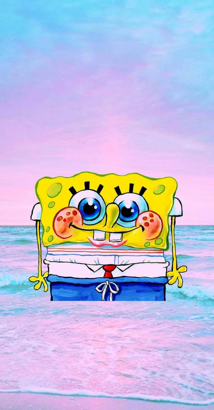 iPhone Roz Estetic Spongebob Fundal