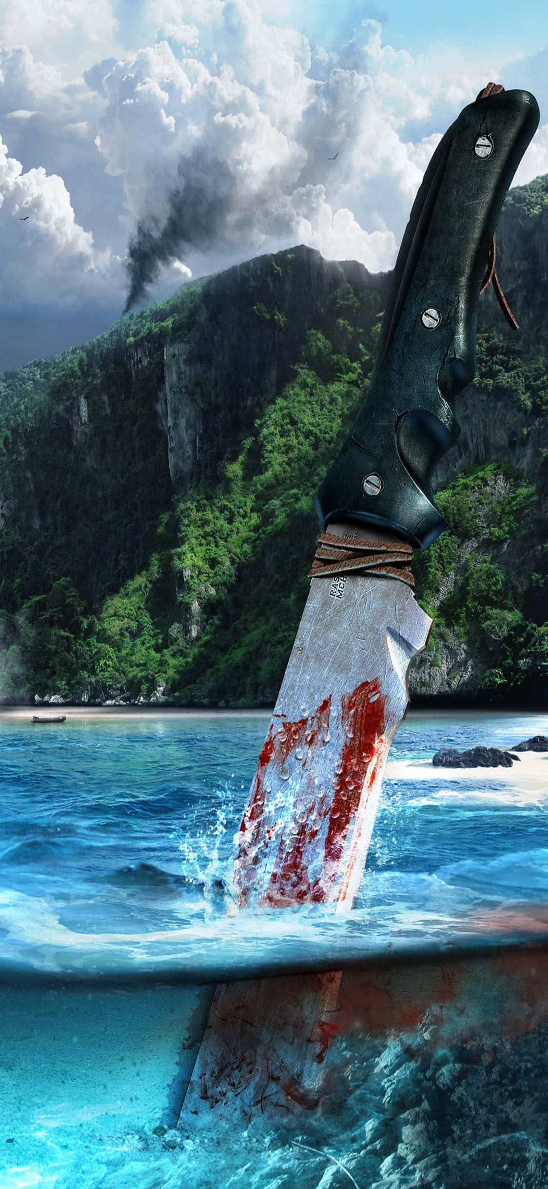 iPhone X Far Cry 3 Cuțit Însângerat Fundal