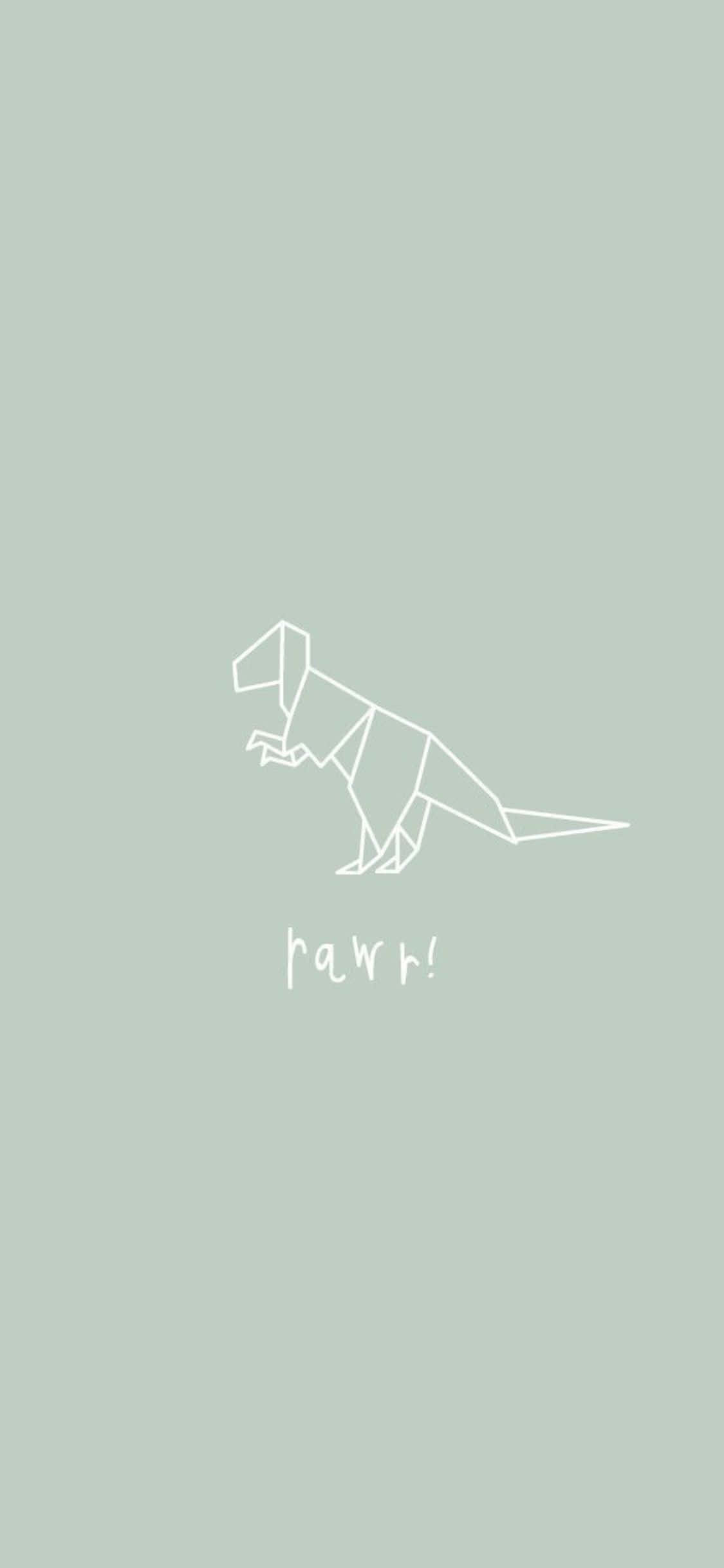 iPhone X Minimal Fundal cu Desen de Dinozaur Fundal