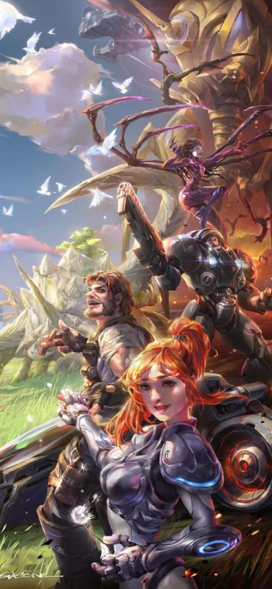 Fundal iPhone X Starcraft Ii Câmp Verde Fundal