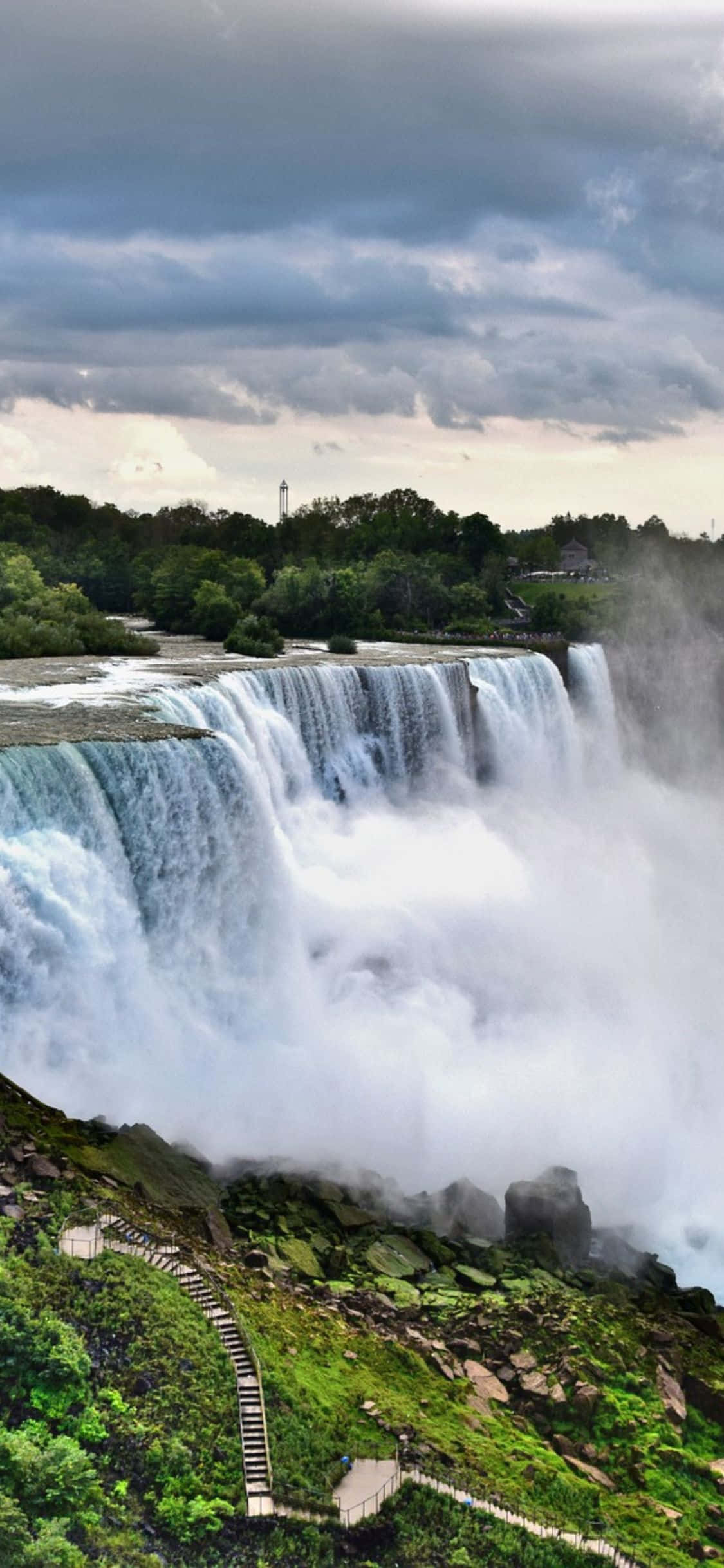 iPhone X Niagara Falls Cer Înnorat Fundal