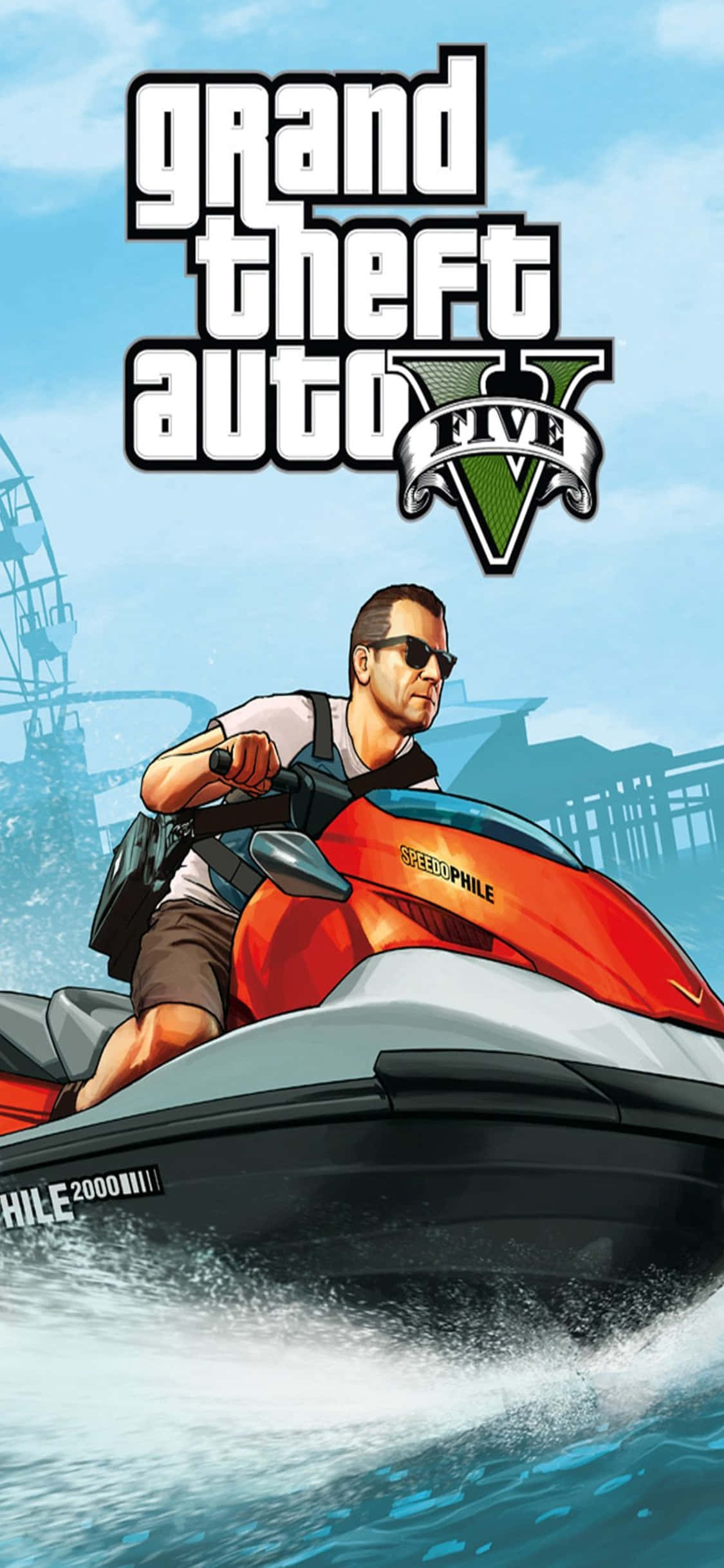 iPhone X Grand Theft Auto V Fundal și Jet Ski Fundal