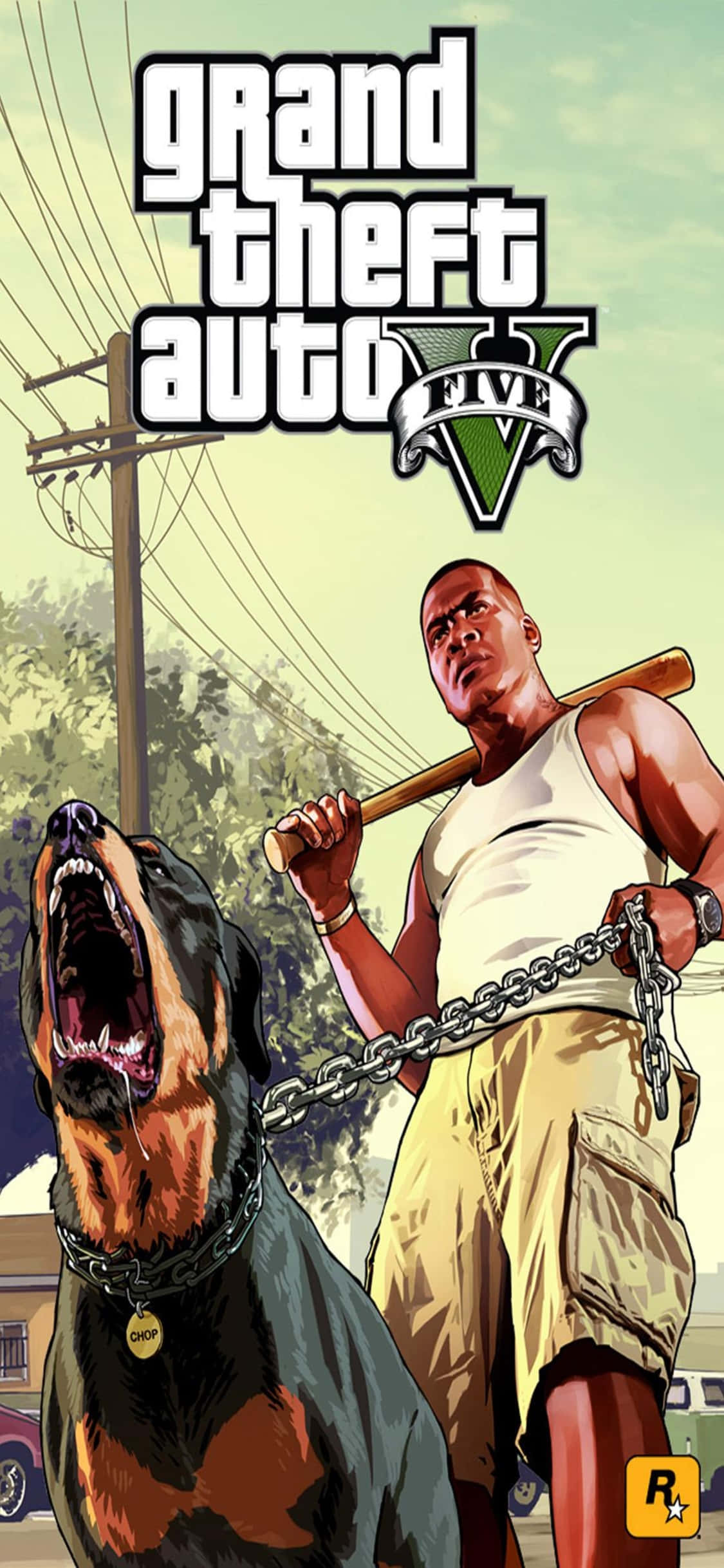 iPhone X Fundal Grand Theft Auto V Franklin și Chop Fundal