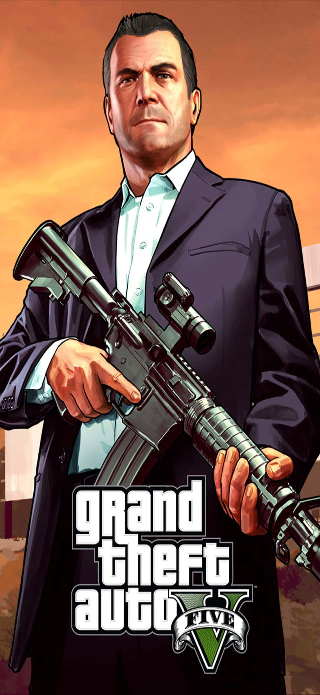 iPhone X Grand Theft Auto V Fundal Pistol și Michael Fundal