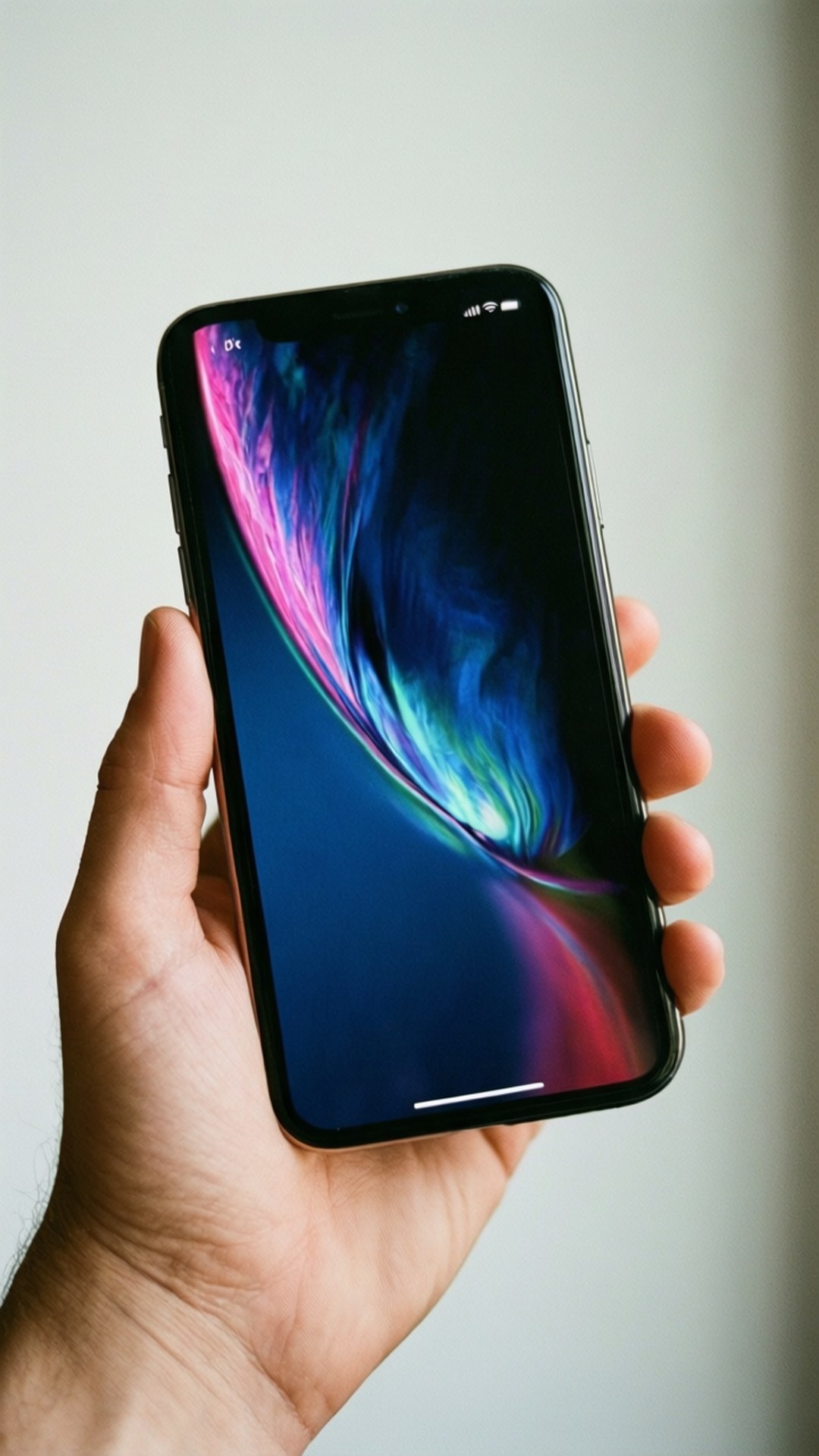 iPhone X în mână Fundal