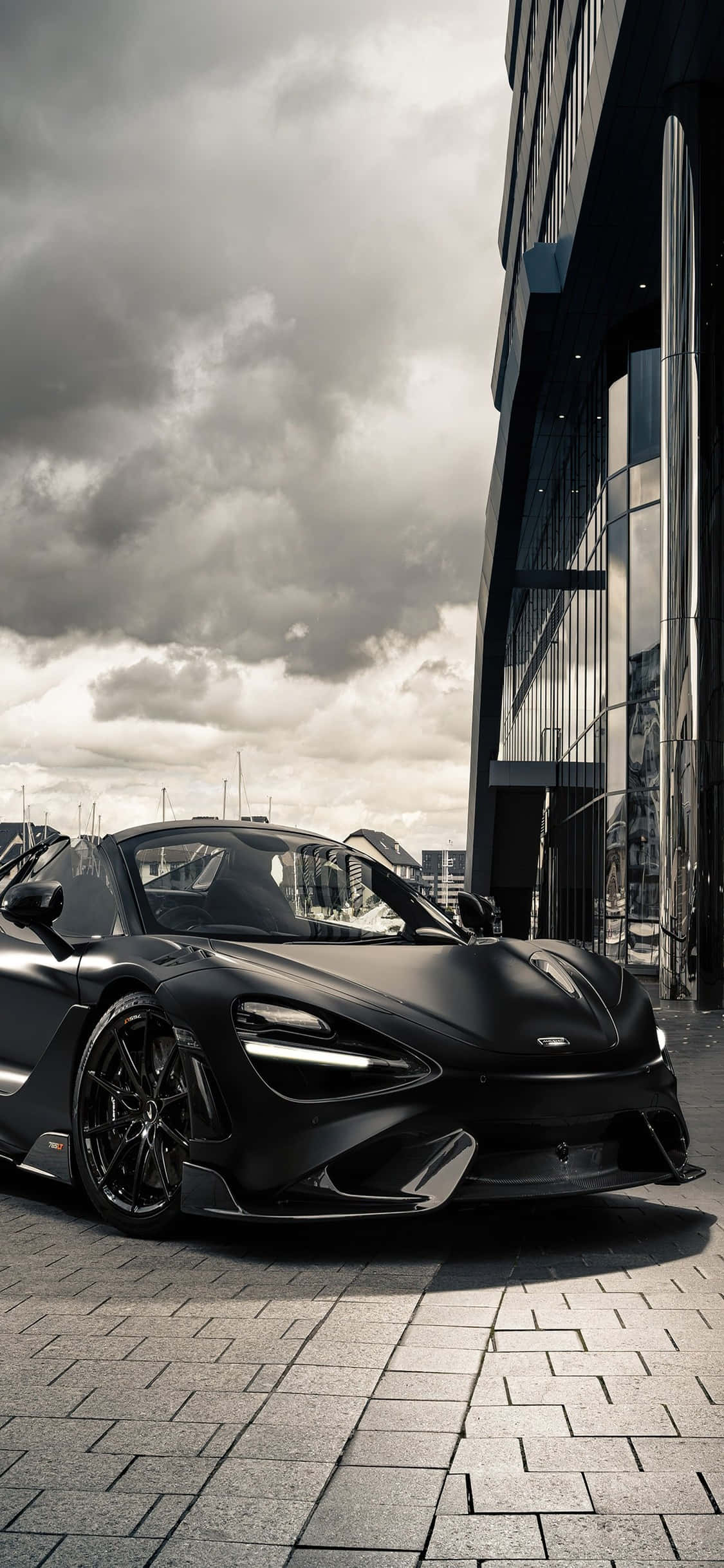 iPhone X Mclaren 720s Fundal Alb-Negru Fundal