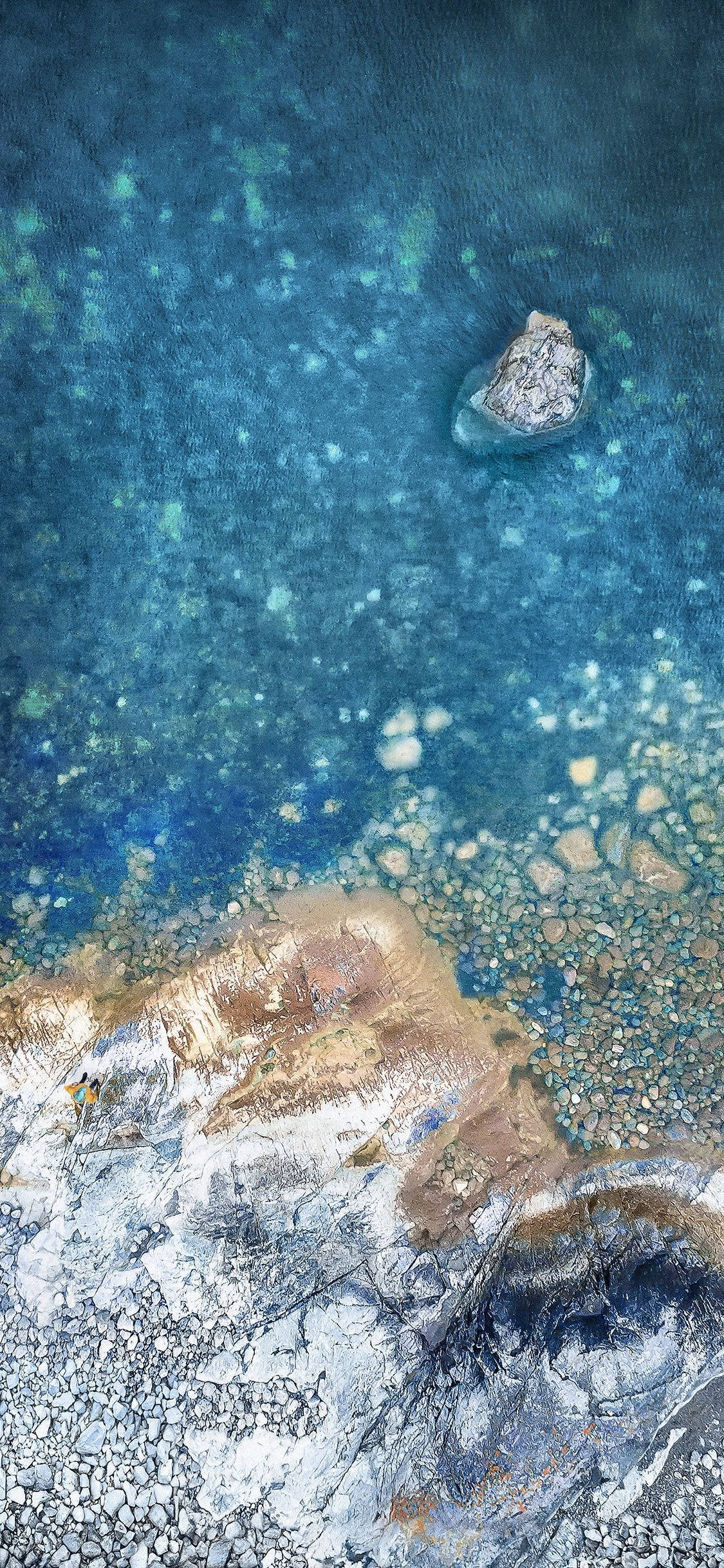 iPhone X Original Țărm Stâncos Fundal