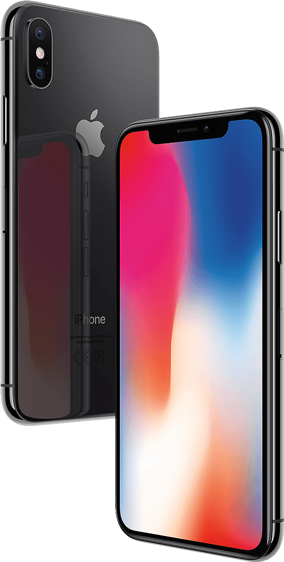 iPhone X Space Gray Fata și Spate Fundal