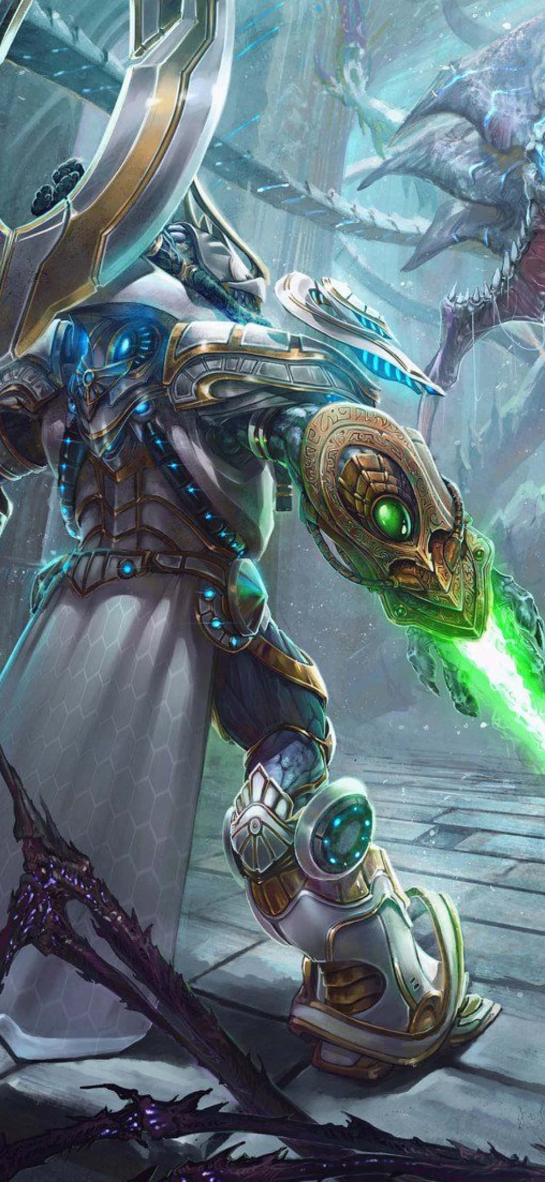 iPhone X Starcraft II Fundal Lumină Verde Fundal