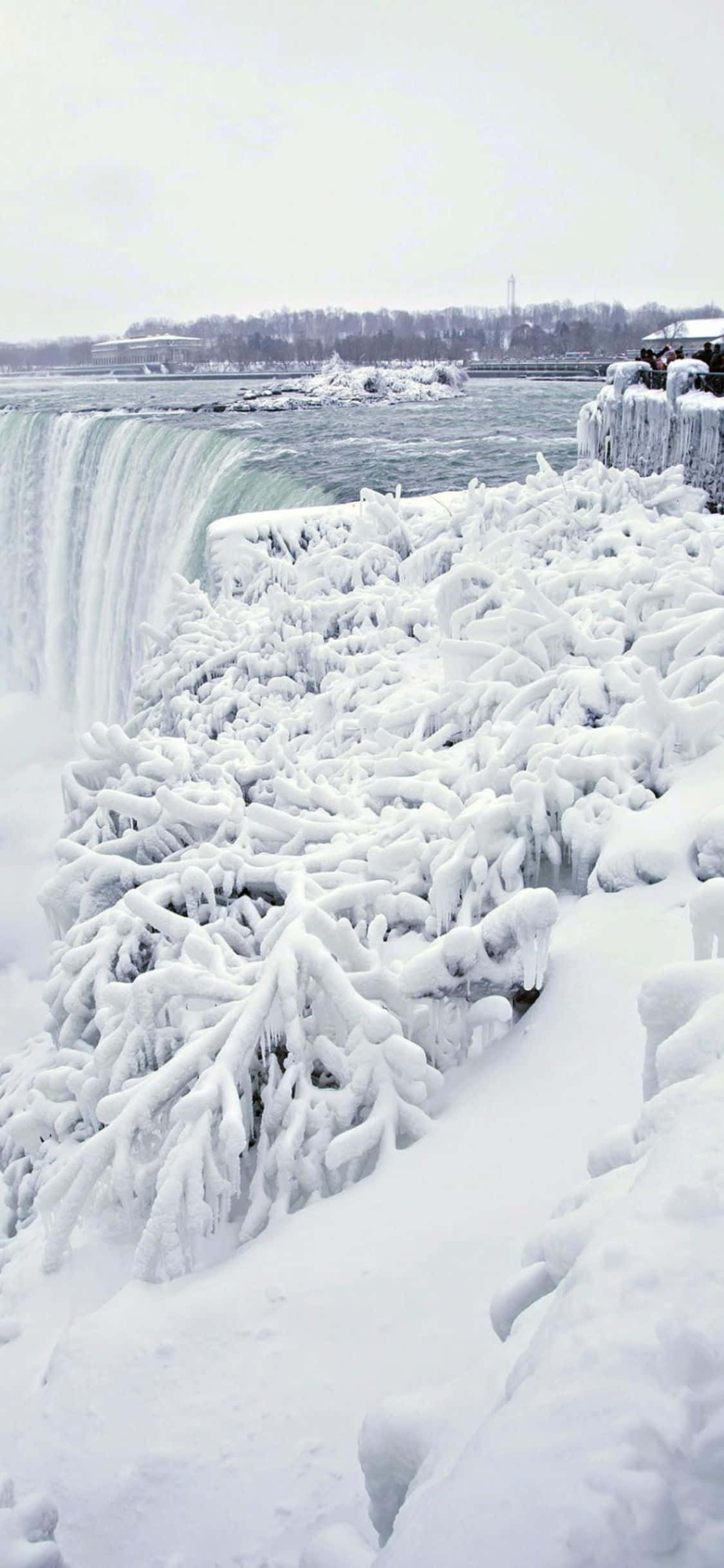 iPhone X Iarna Niagara Falls Fundal