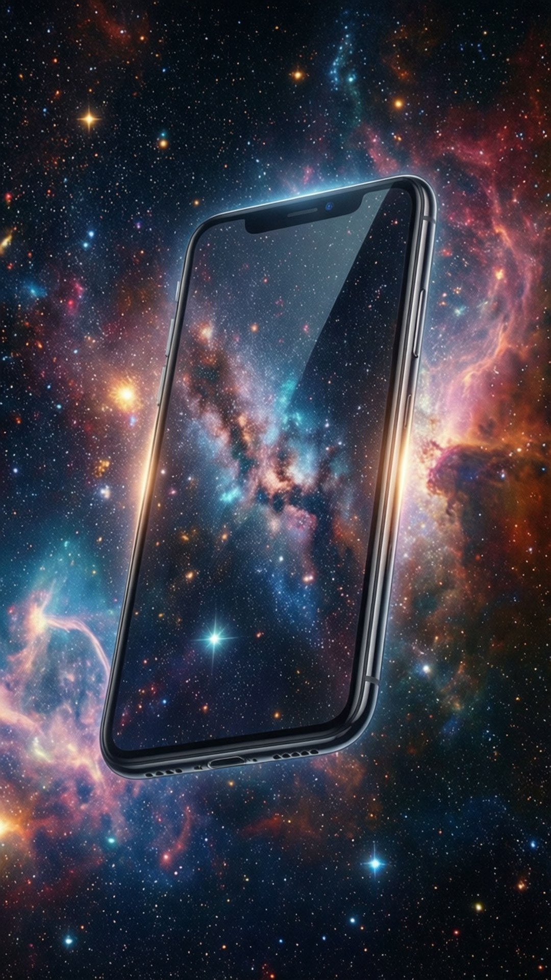 iPhone XR plutind in spatiu Fundal