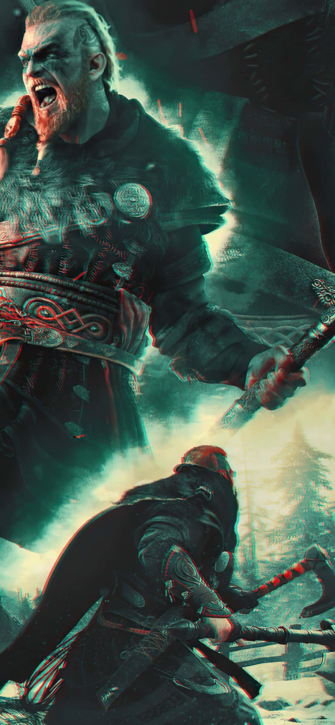 iPhone Xs Assassin's Creed Valhalla Eivor în Plină Dezlănțuire Fundal