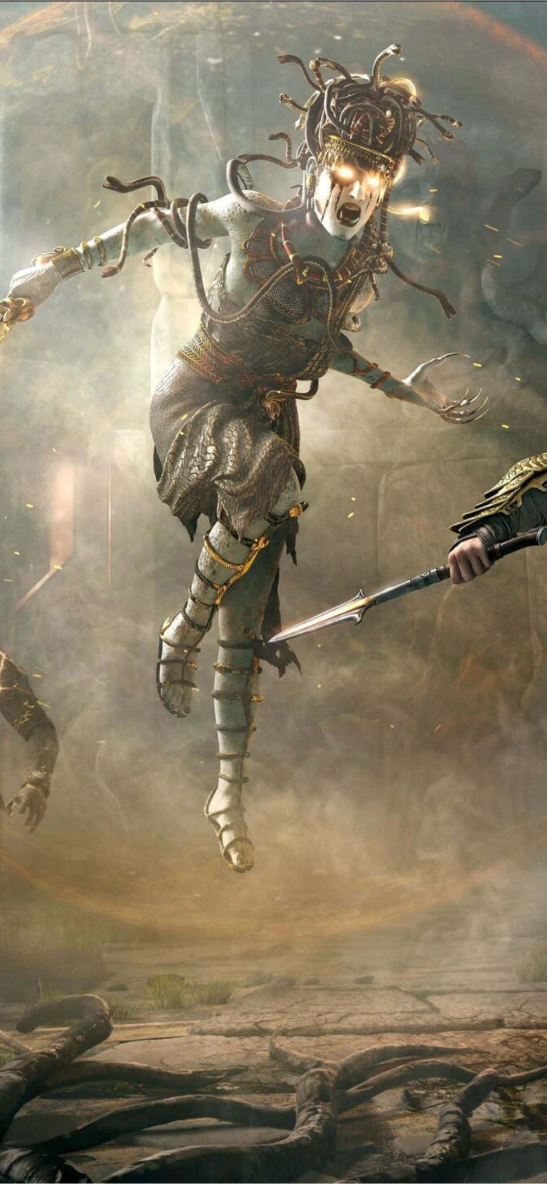 iPhone Xs Assassin's Creed Valhalla Medusa Background Fundal