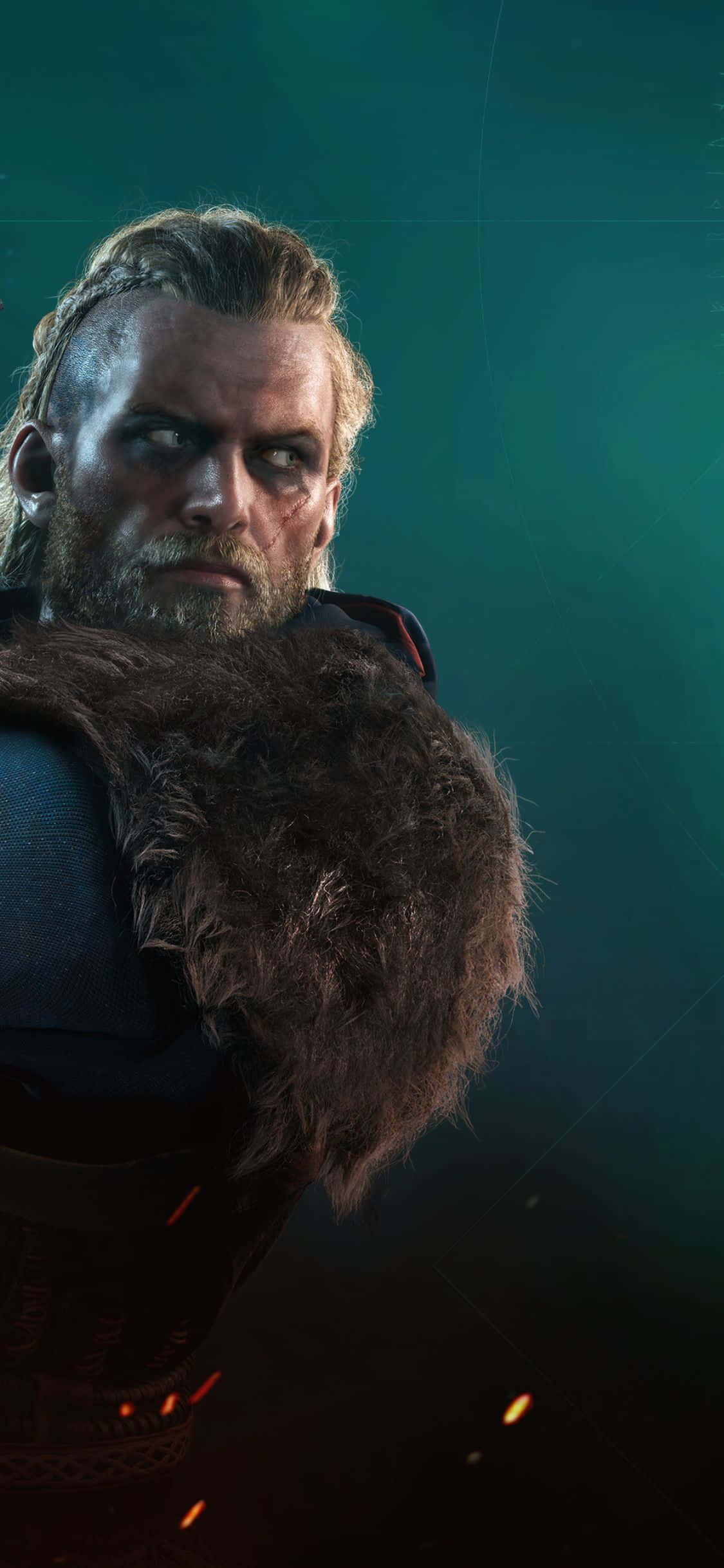 iPhone Xs Assassin's Creed Valhalla Fața Lui Eivor Fundal