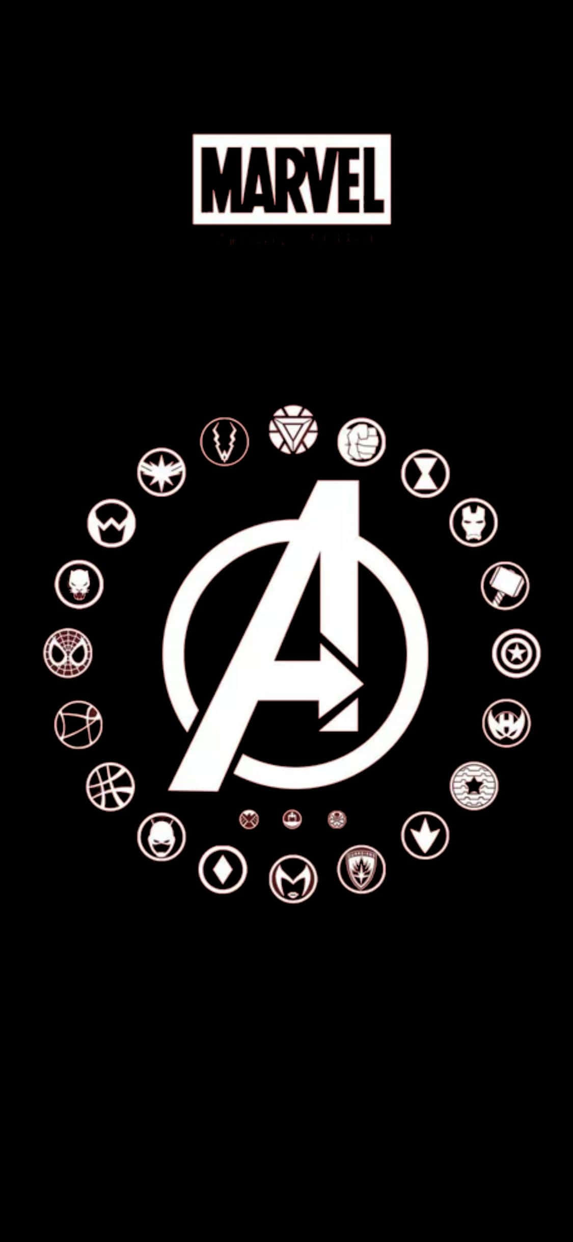 iPhone XS Avengers Logo Fundal Cu Simboluri Supereroi Fundal