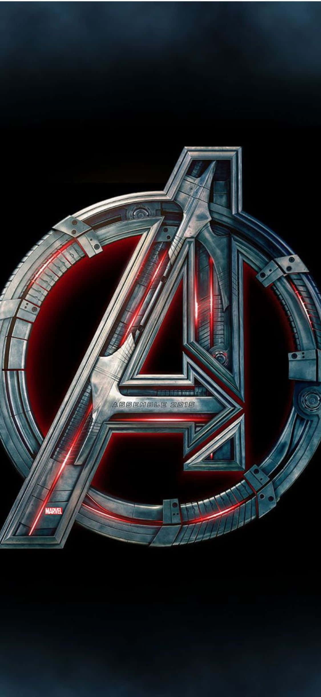 Fundal iPhone XS Logo Metalic Avengers Fundal