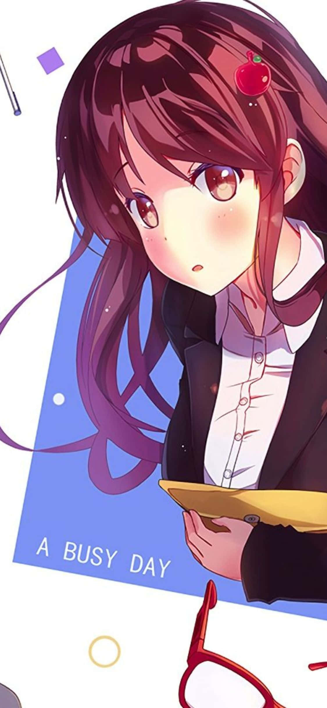 iPhone XS Fundal Fata Birou Anime Fundal