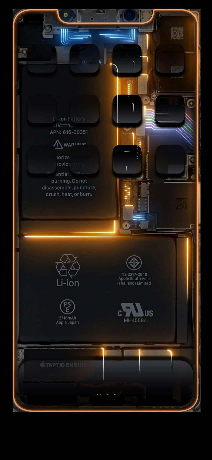 Fond de ecran iPhone Xs Max Apple cu piese externe Fundal