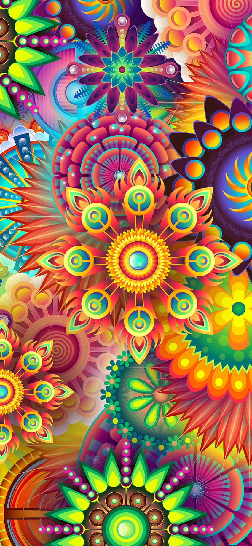 iPhone Xs Max Apple Background Colorful Flowers Fundal