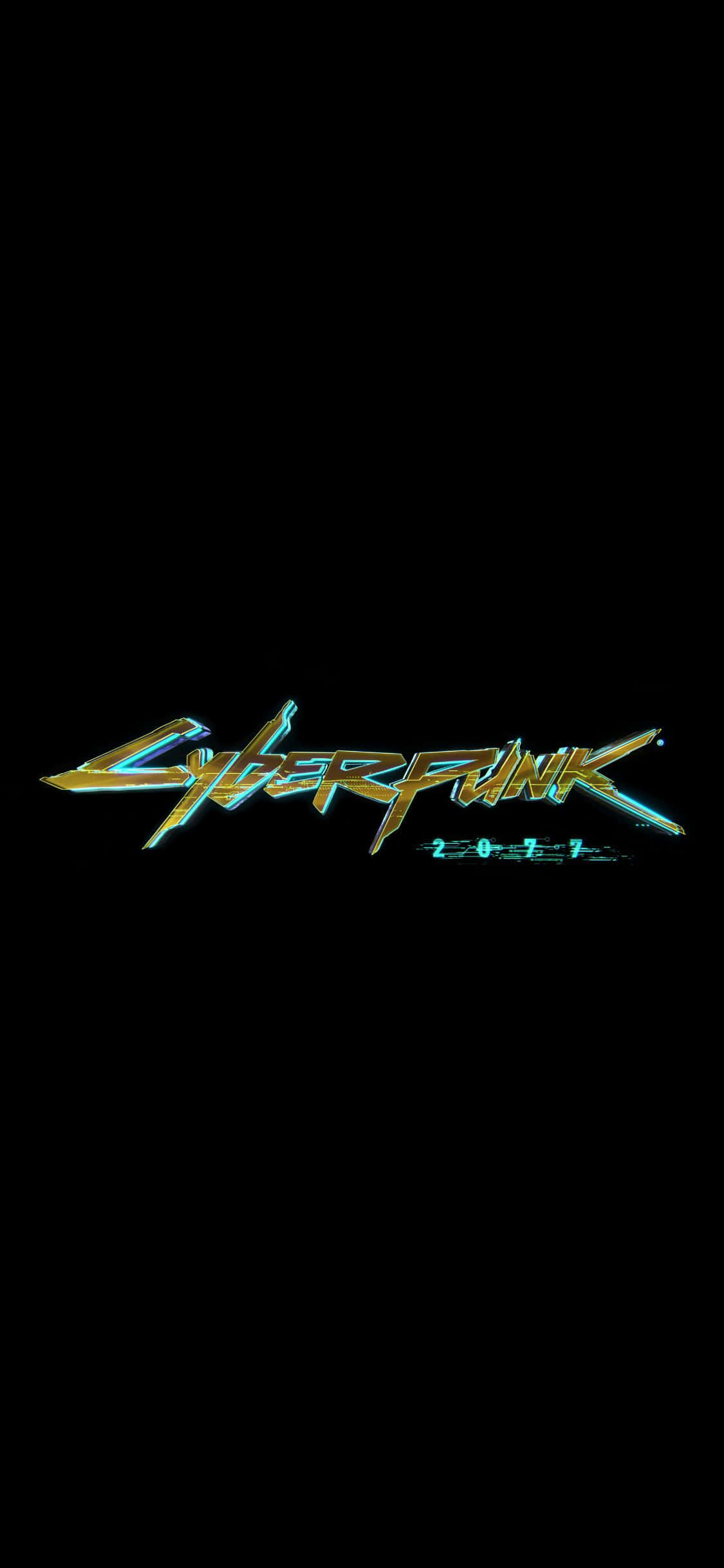 iPhone XS Max Fundal Negru Logo Cyberpunk 2077 Fundal