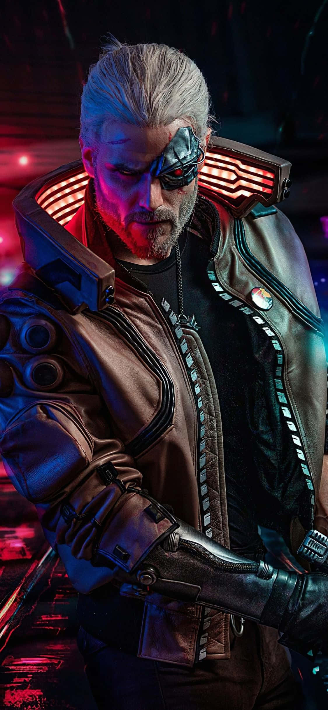 iPhone XS Max Cyberpunk 2077 Geralt Cosplay Background Fundal