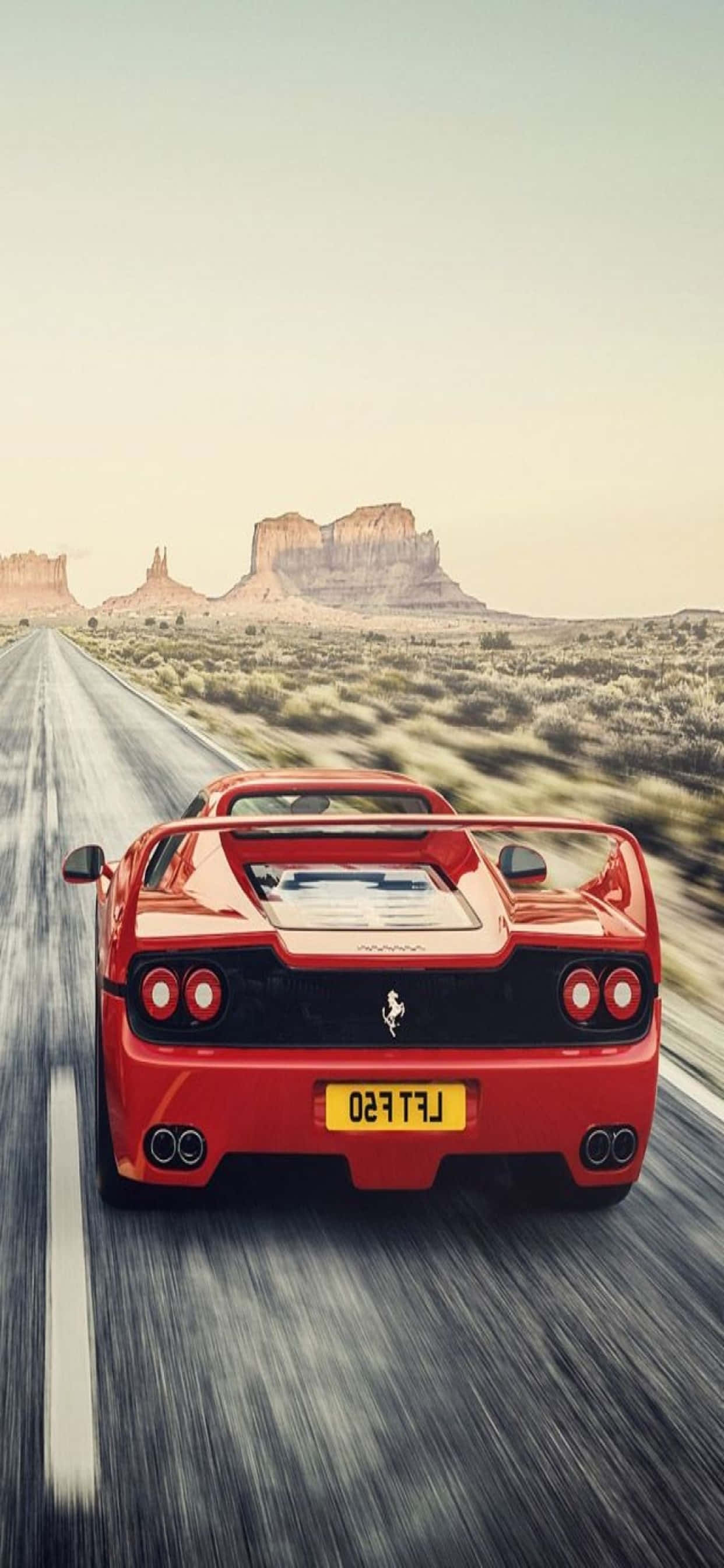 iPhone Xs Max Ferrari Fundal Roșu Ferrari F50 Pe Drum Fundal