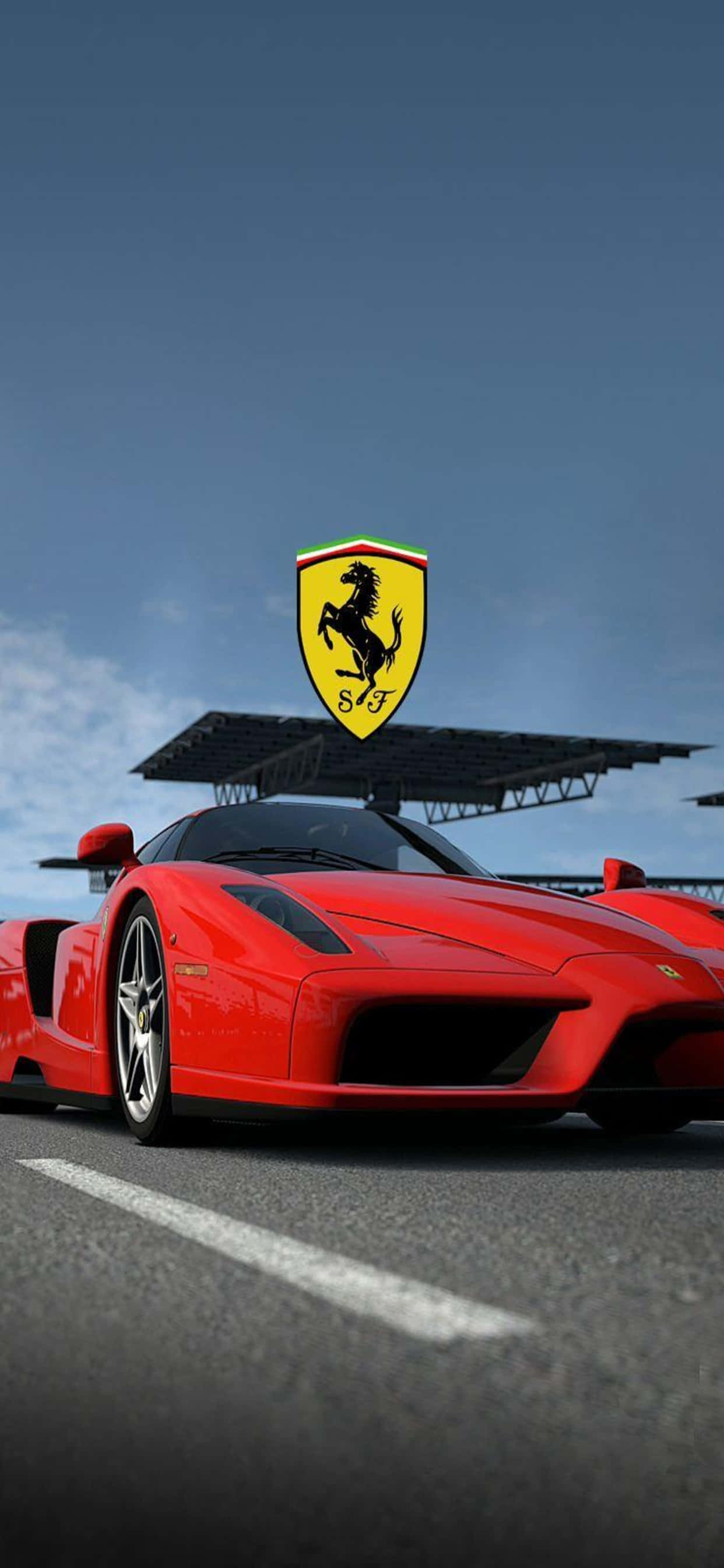 iPhone Xs Max Ferrari Fundal Roșu Ferrari Enzo Cu Logo Fundal