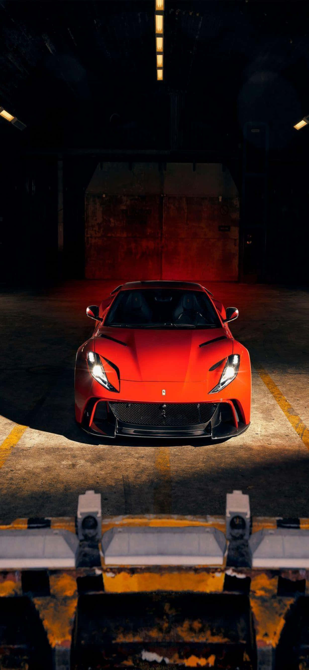 iPhone Xs Max Ferrari Fundal Roșu Ferrari 812 Superfast În Depozit Fundal