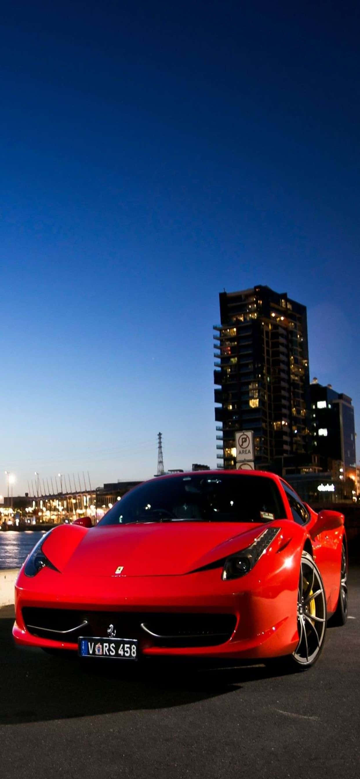 iPhone Xs Max Ferrari Fundal Roșu Luciu Ferrari 458 Fundal