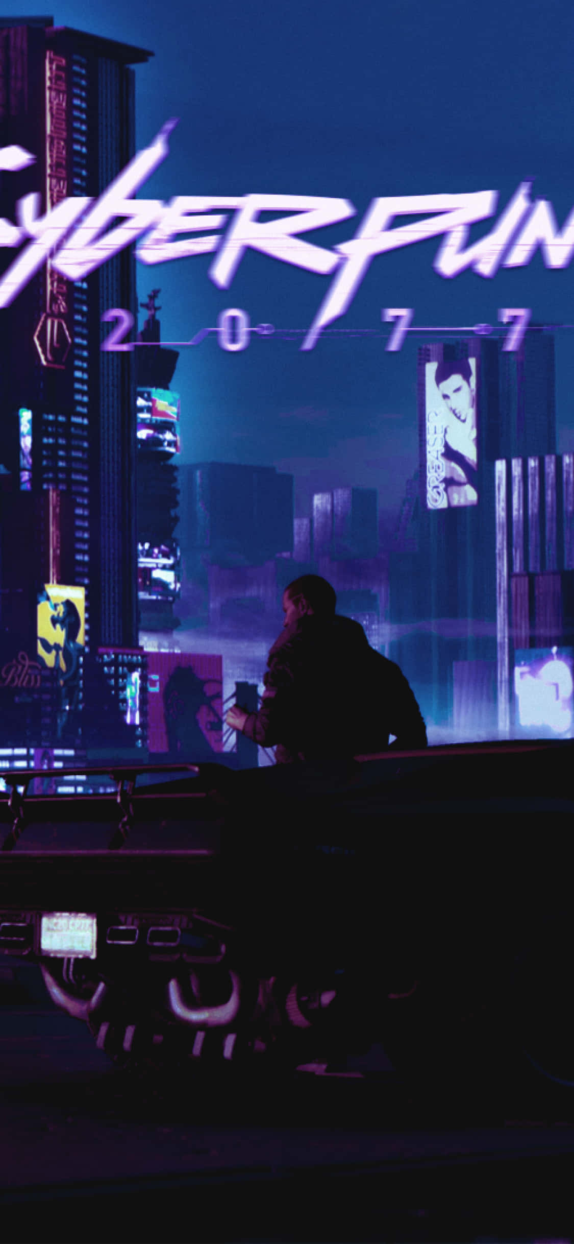 iPhone XS Max Cyberpunk 2077 Fundal Oraș Întunecat Fundal