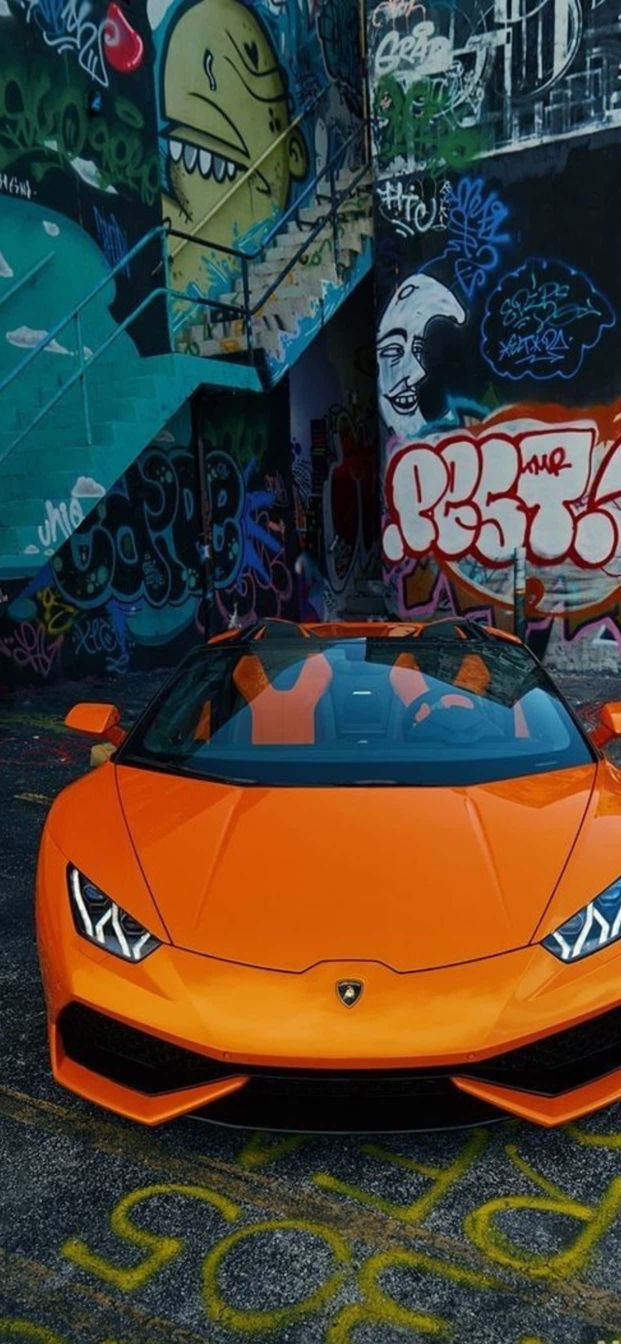 iPhone XS Max Fundal Lamborghini Huracan Portocaliu Fundal
