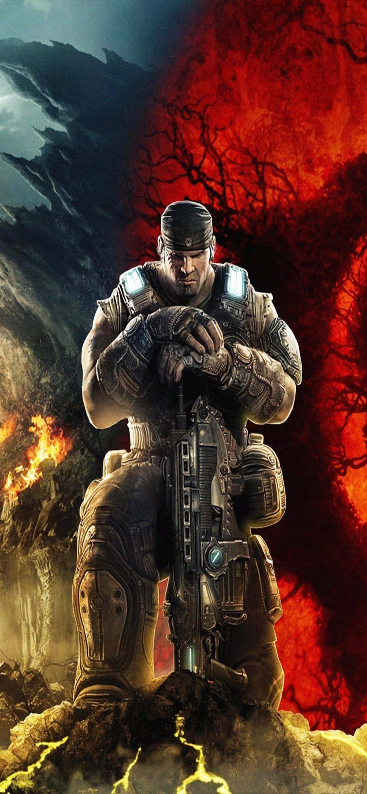Fundal iPhone XS Max Gears Of War 5 Marcus Fenix Fundal