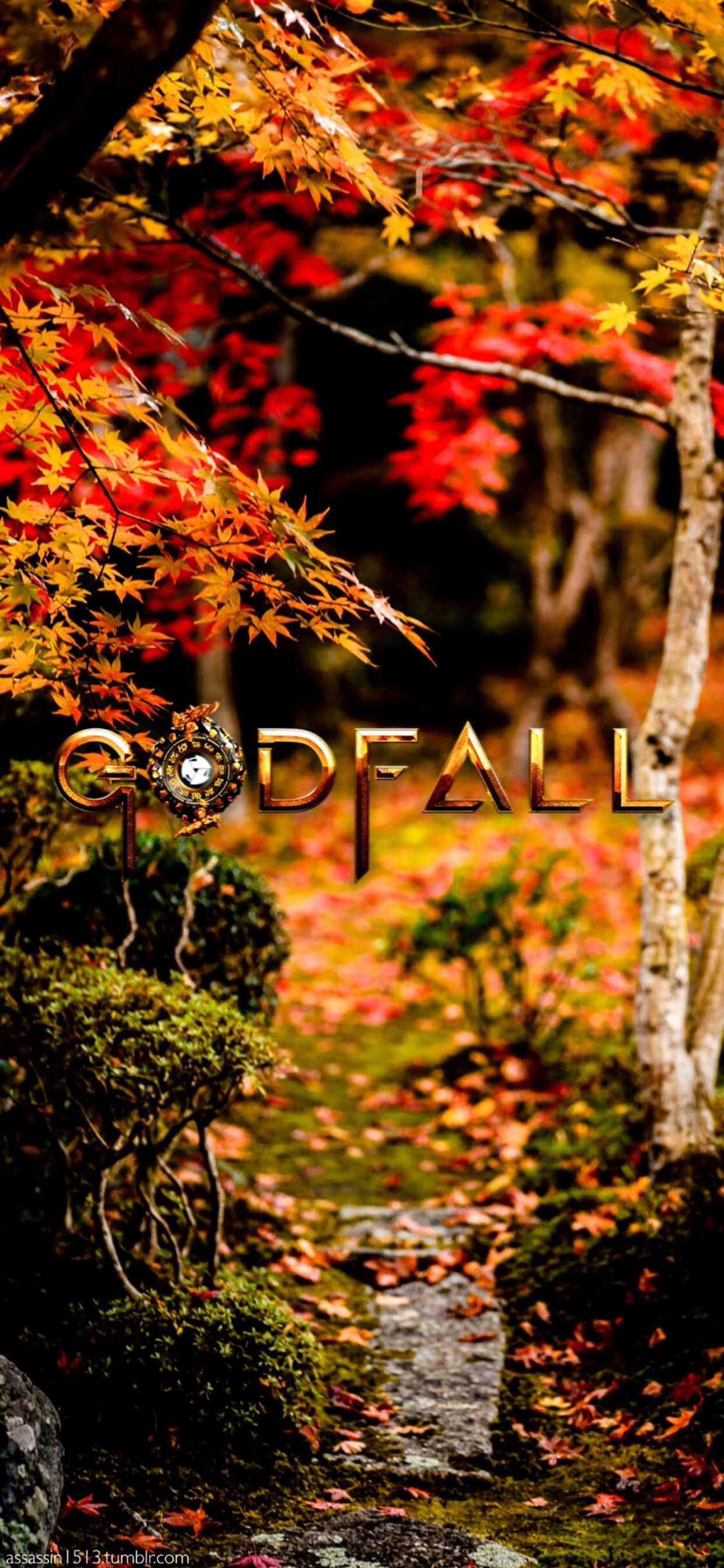 iPhone Xs Max Godfall Maple Leaves Background Fundal