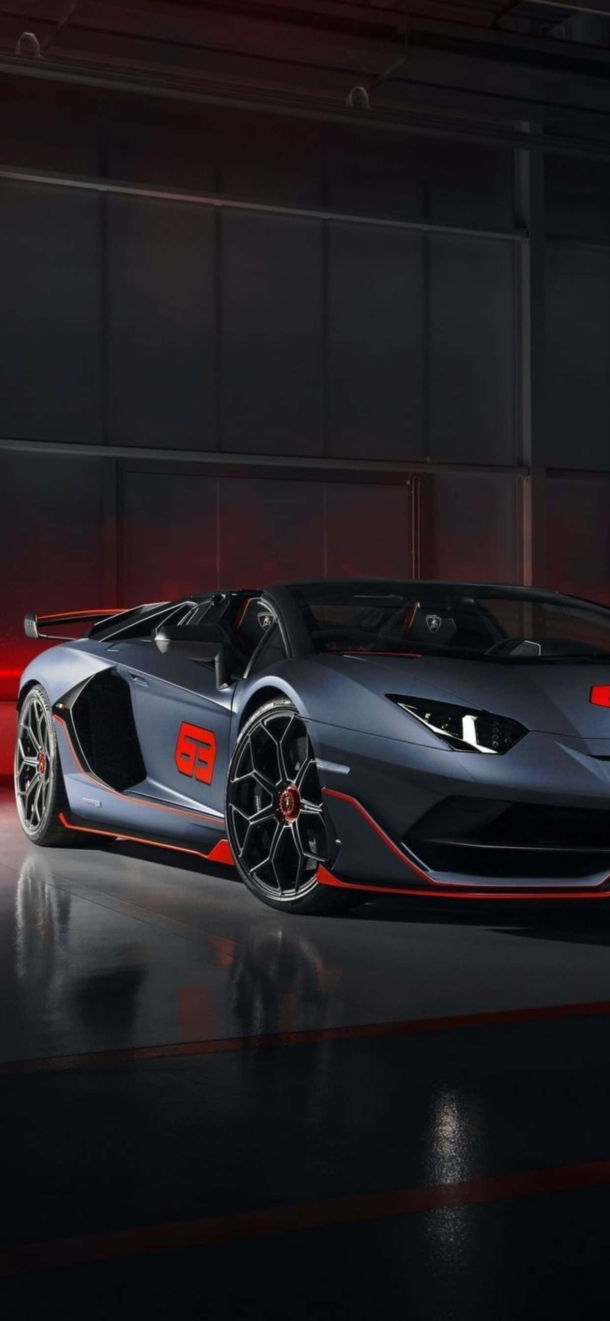 iPhone XS Max Lamborghini Red And Gray Background Fundal