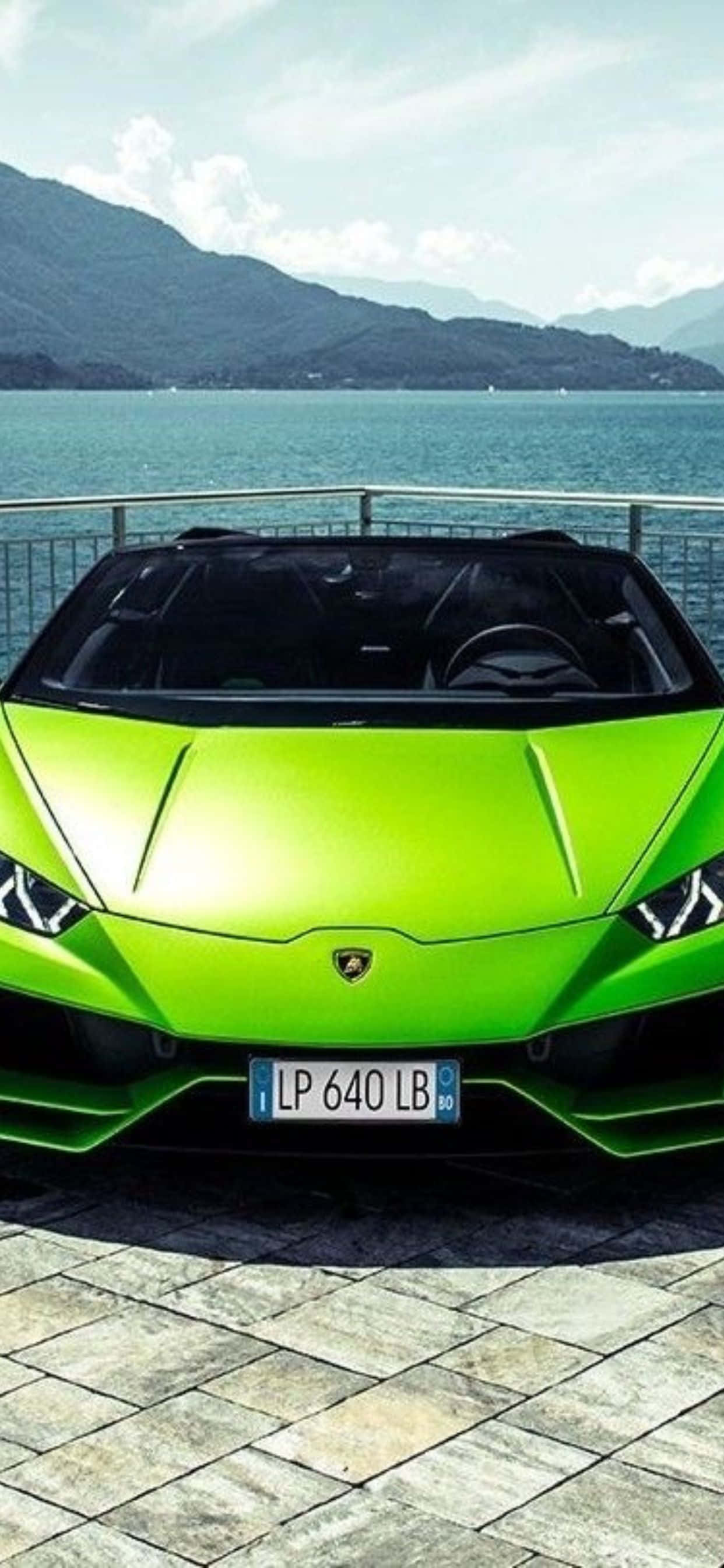 iPhone XS Max Lamborghini Apple Green Background Fundal