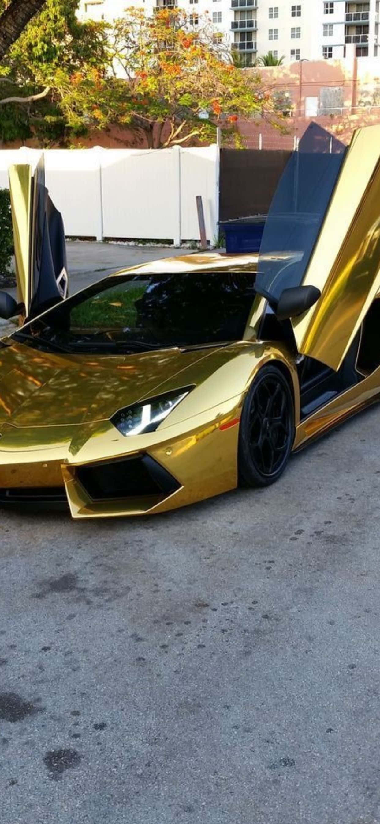 Fond iPhone XS Max Lamborghini Aventador Auriu Fundal