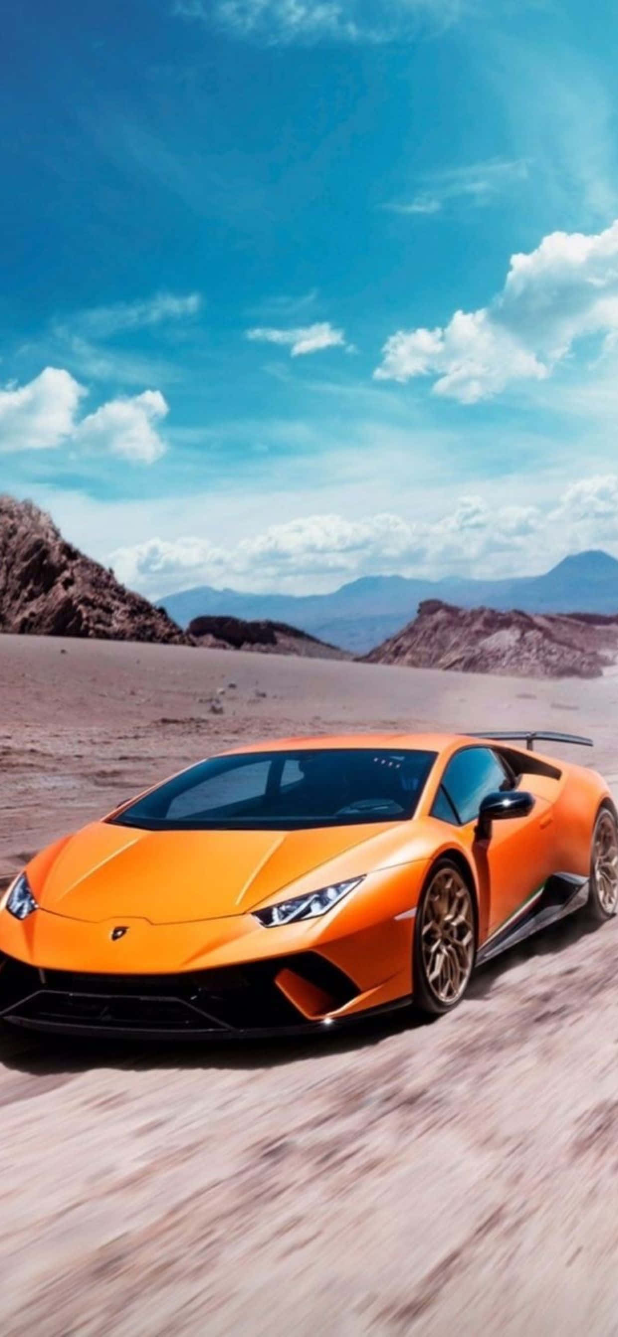 Fundal iPhone XS Max Lamborghini Orange Huracan EVO Fundal