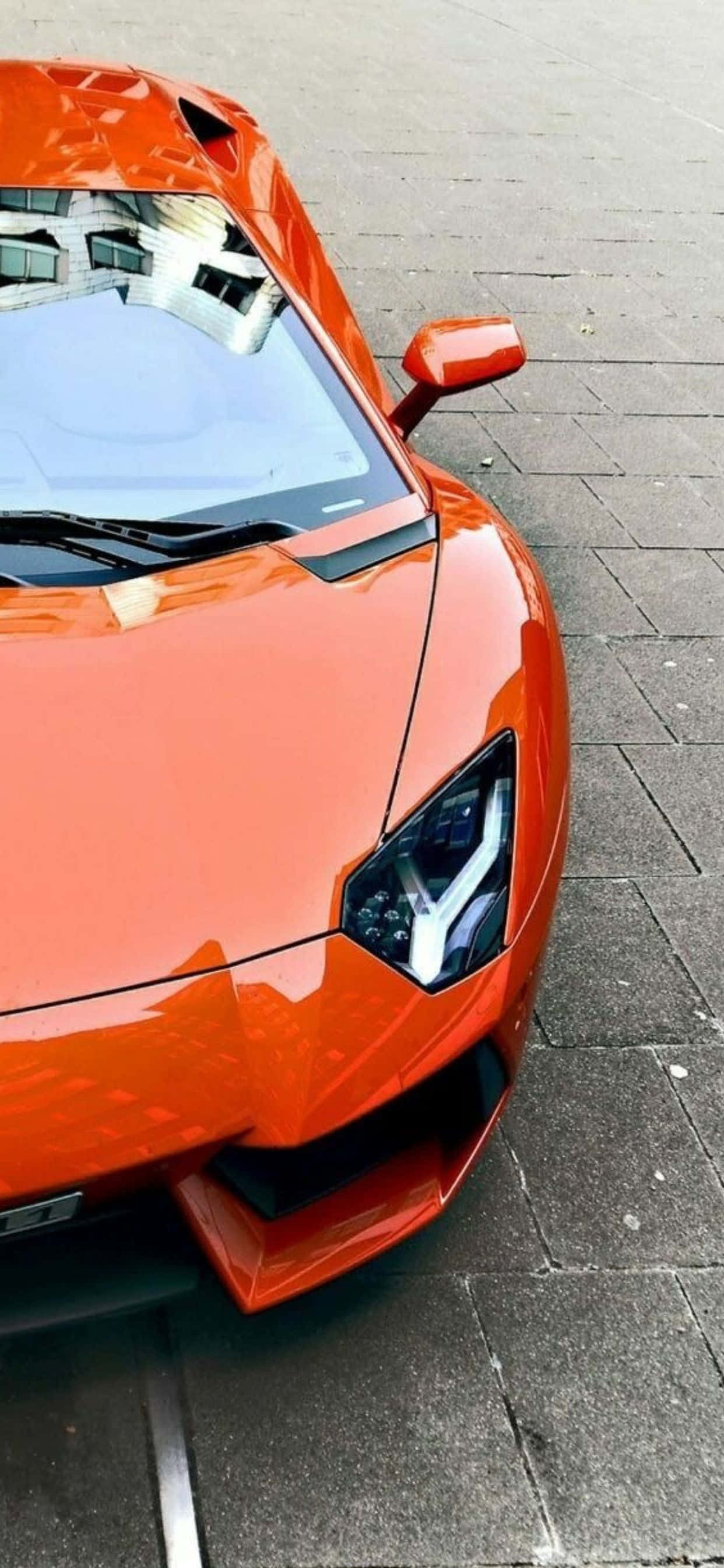 Fundal iPhone XS Max Lamborghini Aventador Portocaliu Fundal