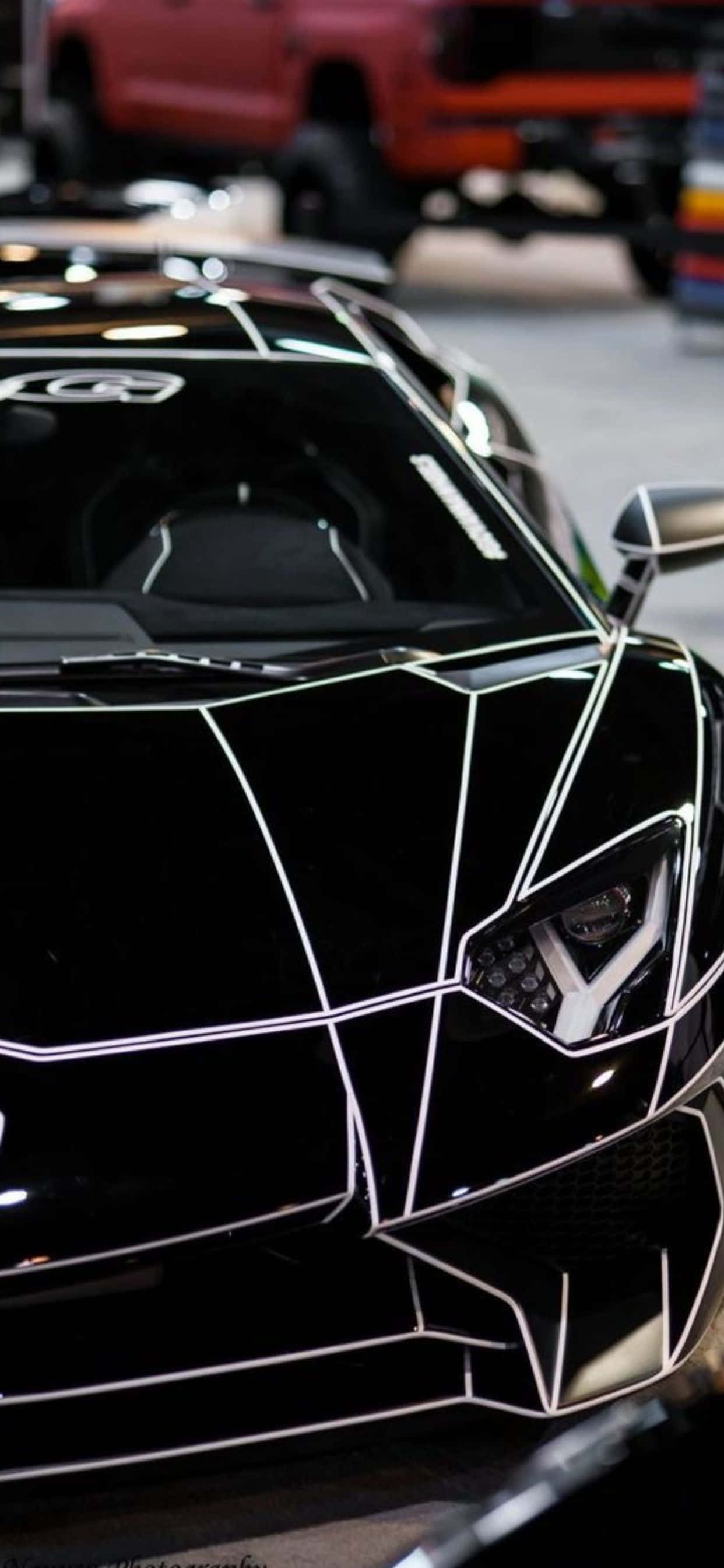 iPhone XS Max Lamborghini Glossy Black Fundal