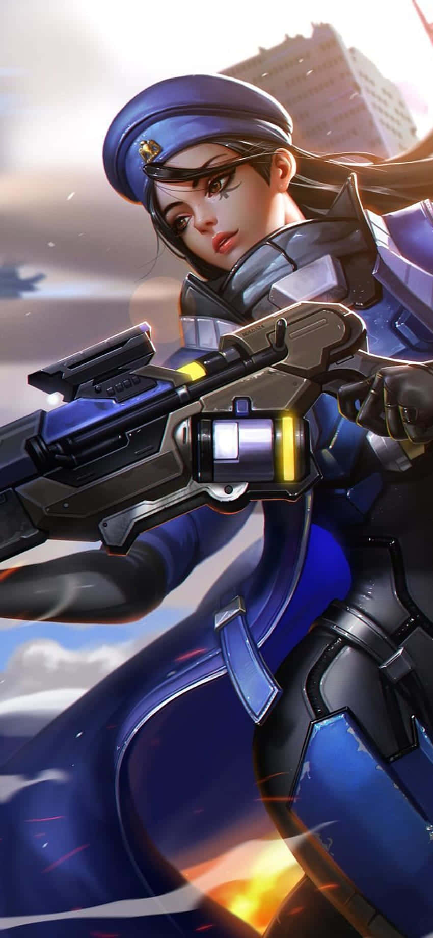iPhone Xs Max Overwatch Fundal Captain Ana Luptând Fundal