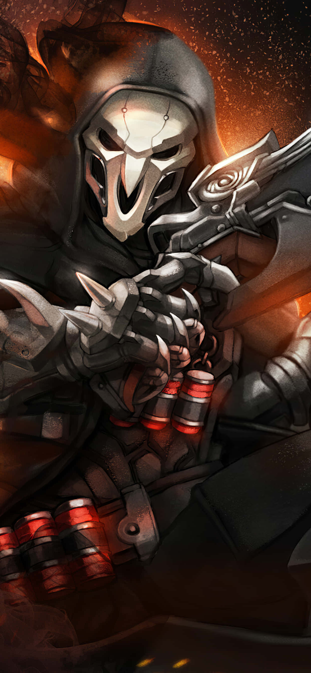 iPhone Xs Max Overwatch Fundal Reaper cu Pistolele Sale Fundal