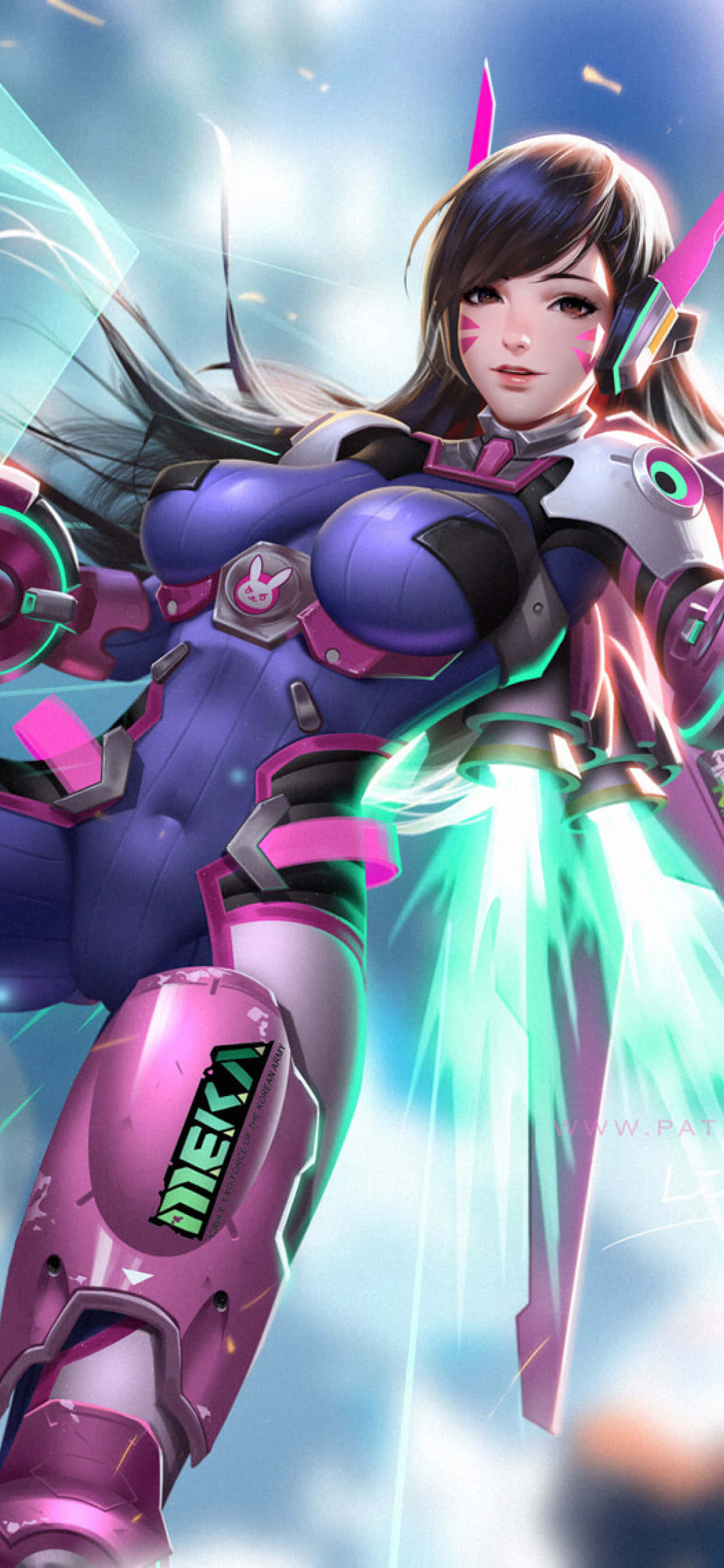 iPhone Xs Max Overwatch Fundal D.Va Cu Aripile Fundal